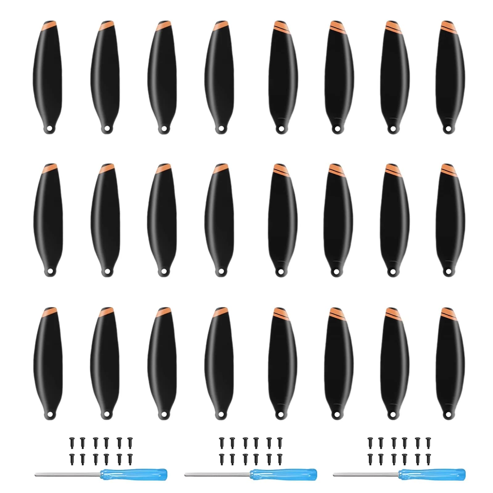 Tosiicop Orange 24pcs Toy Drone Propellers | Low Noise, Quick-Release, 4726FM Series - main product image