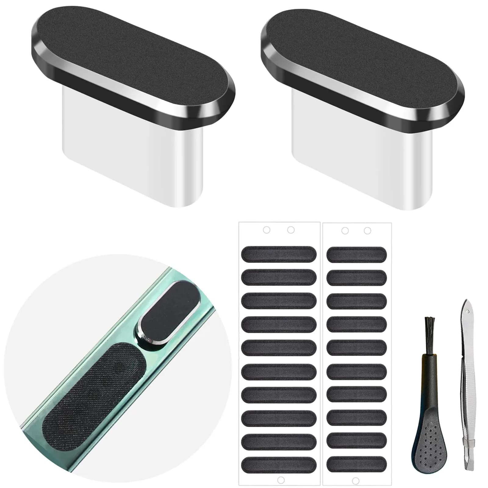 Limvory USB C Dust Plug & Phone Speaker Cover | Anti Dust & Water Protection - main product image