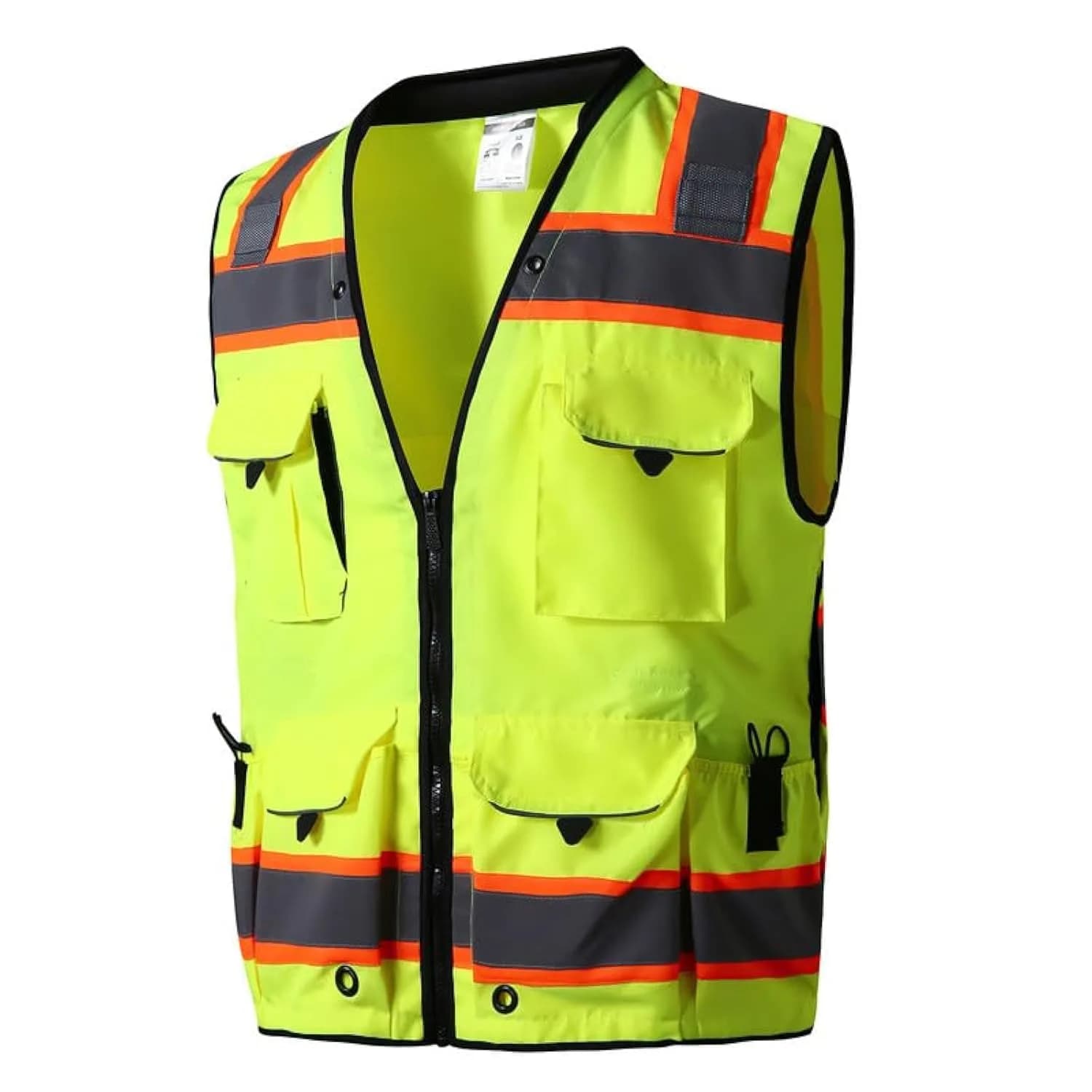 SKSAFETY Class 2 High Visibility Safety Vest with Zipper, ANSI/ISEA Standard, 11.8 oz (334 g) | Professional Level Protection for Construction & Roadwork - main product image