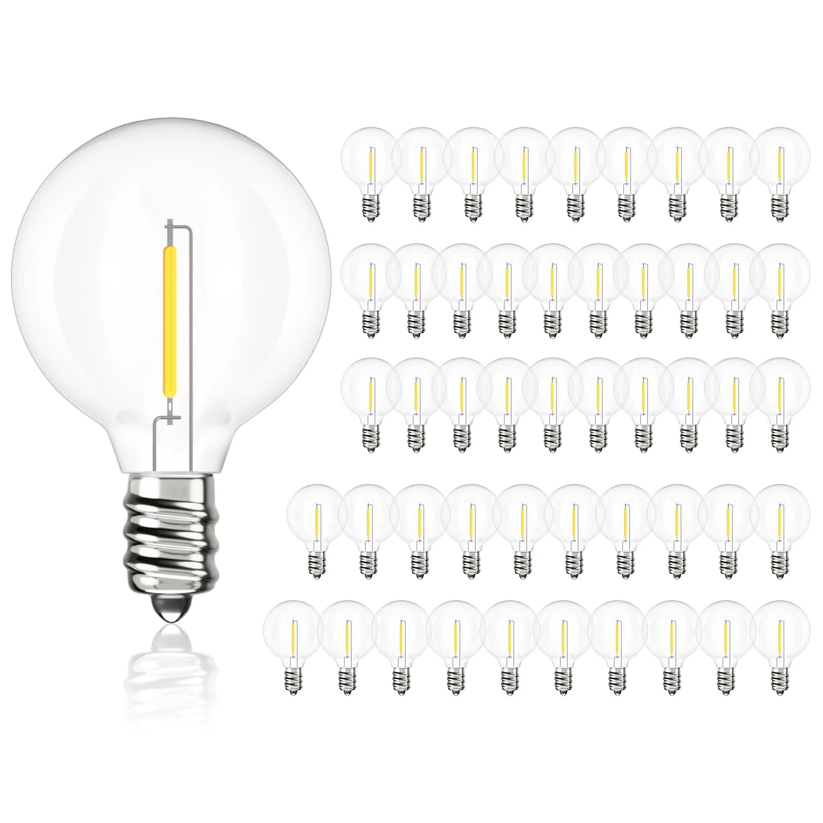 Svater G40 LED Replacement Bulbs 50 Pack E12 Base | Shatterproof 2700K Warm White - main product image