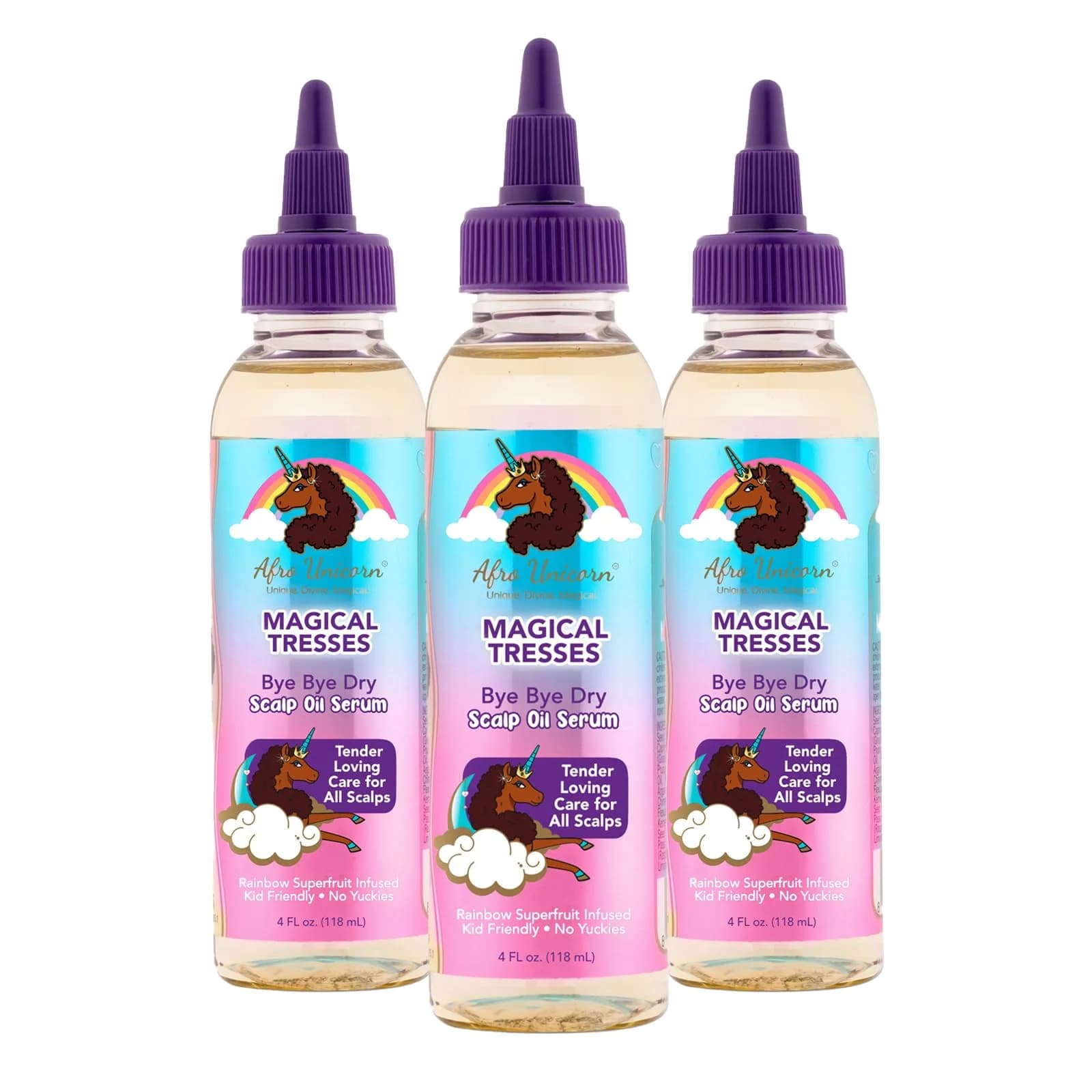 MAGICAL TRESSES Afro Unicorn Scalp Serum 3 Pack | Frizz Control & Hair Nourishment for Women & Kids