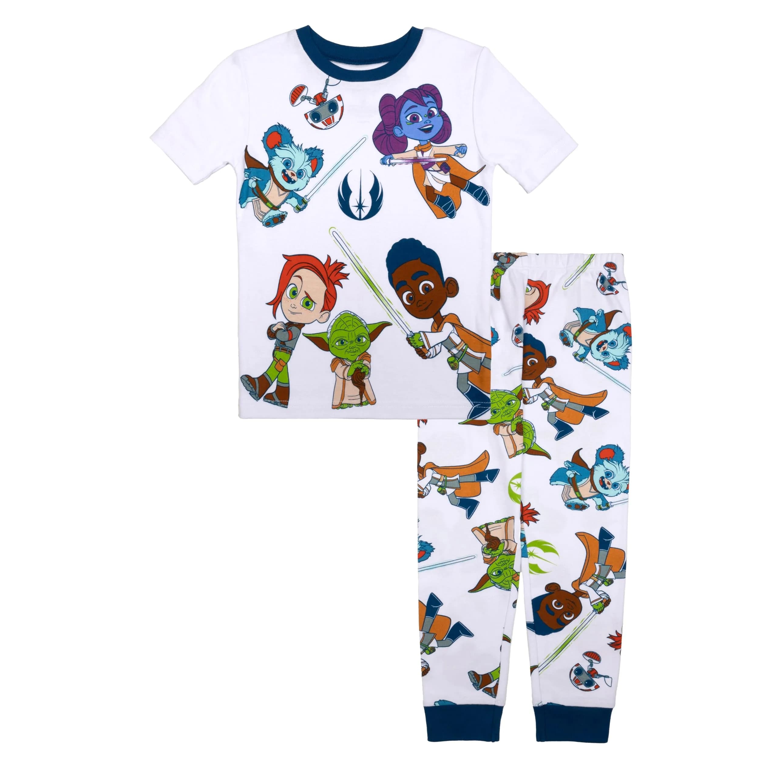 STAR WARS Young Jedi Kids' 2-Piece Snug-Fit Cotton Pajama Set, Size 6 | Officially Licensed Lucas Merchandise - main product image