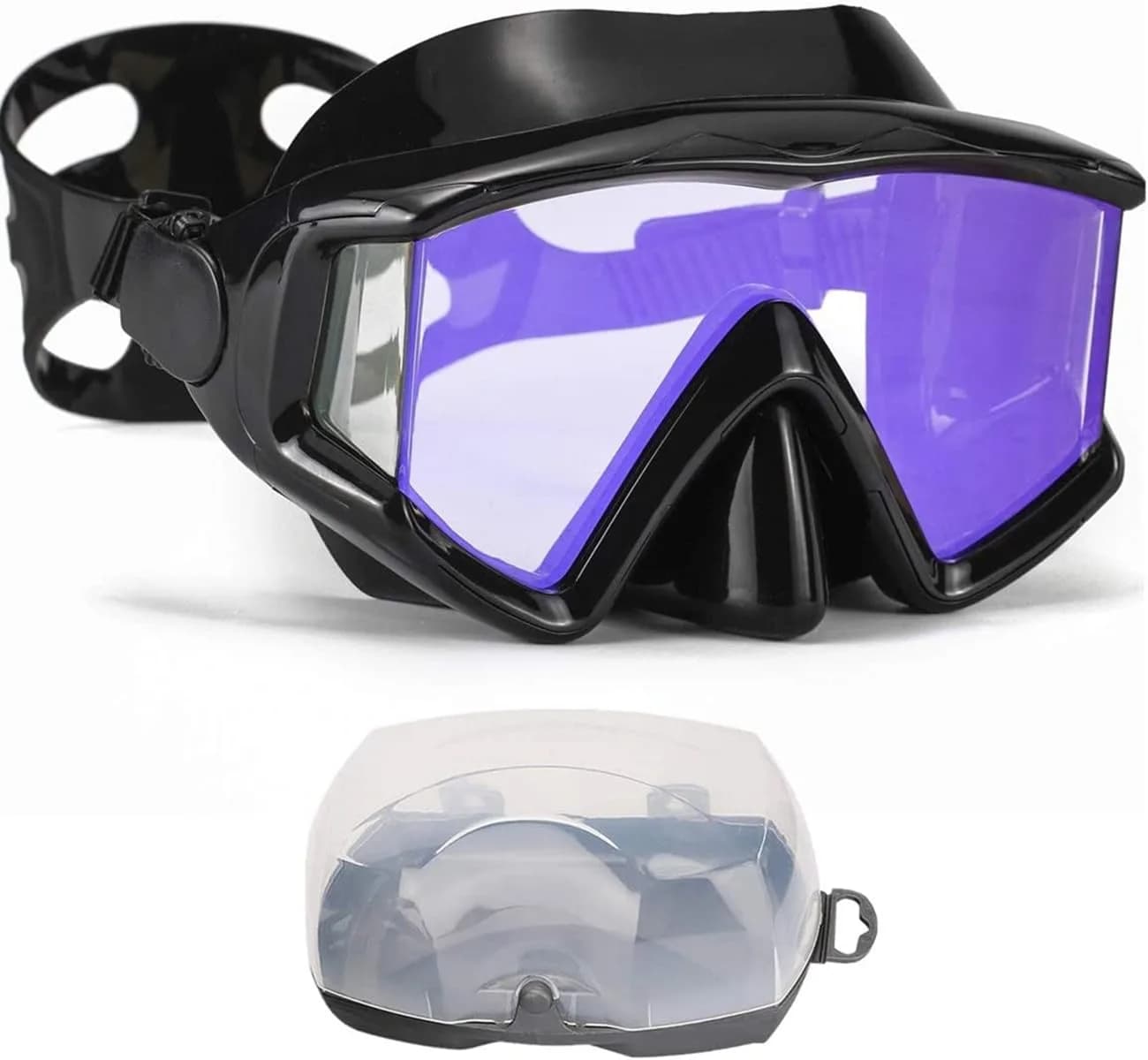 AQUA A DIVE SPORTS Blue Single Lens Diving Mask | 180° Wide View Anti-Fog