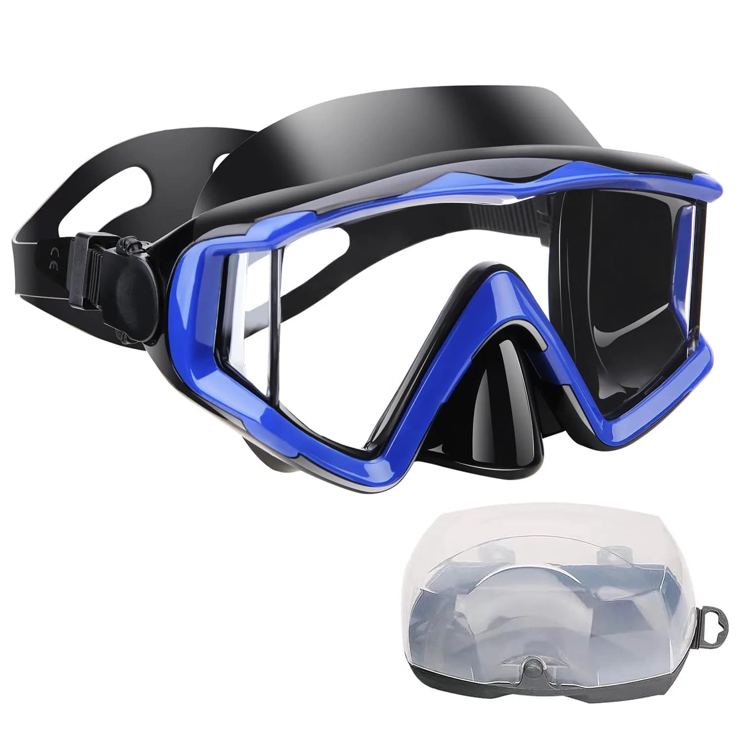 AQUA A DIVE SPORTS Blue Single Lens Diving Mask | 180° Wide View Anti-Fog