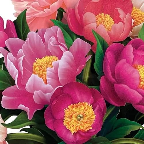 Freshcut Paper Peony Paradise 3D Pop Up Card (13" x 12") | USA Import - main product image