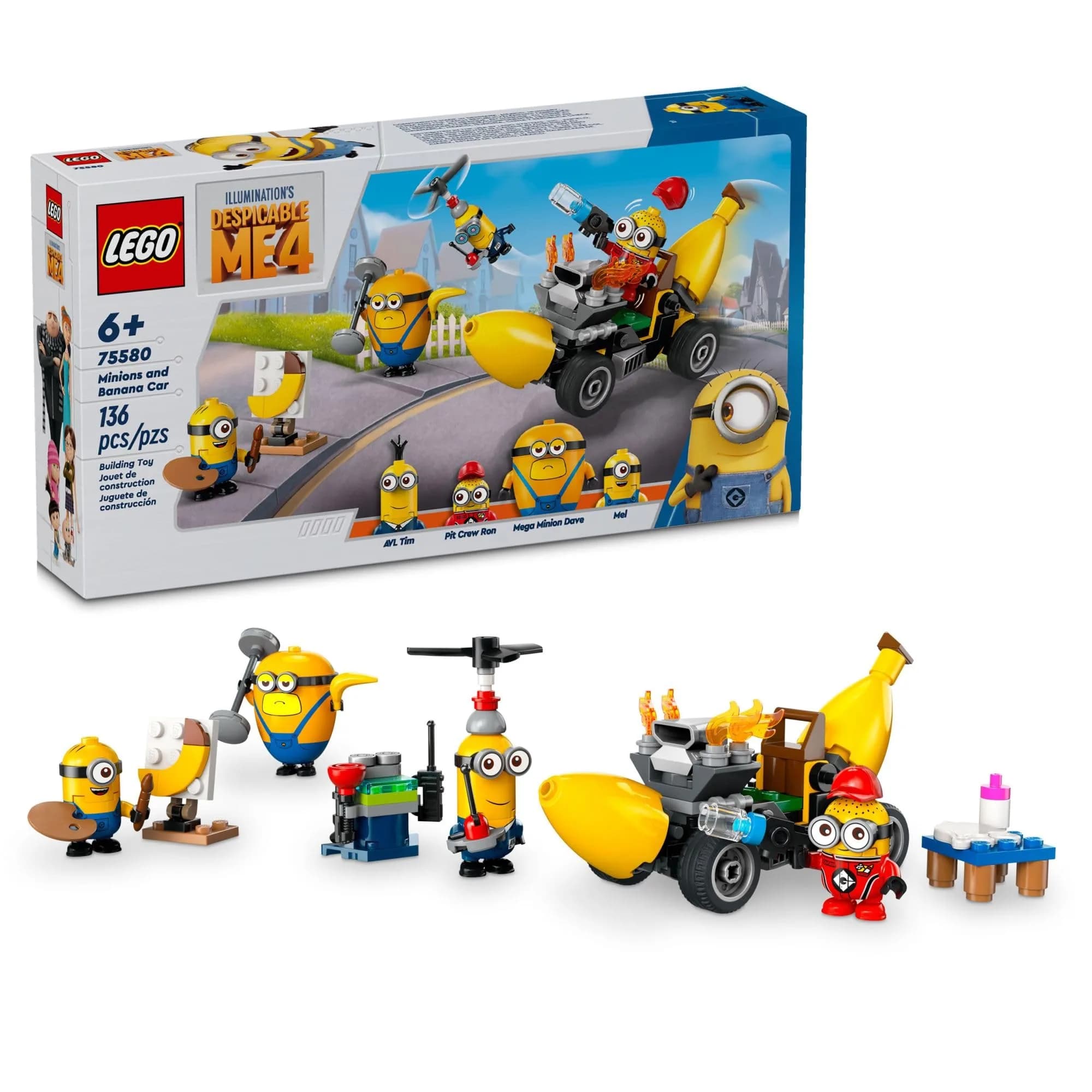 LEGO Despicable Me 4 Minions and Banana Car Toy 136 Pieces | Educational STEM-Learning Toy for Kids Aged 6+ - main product image