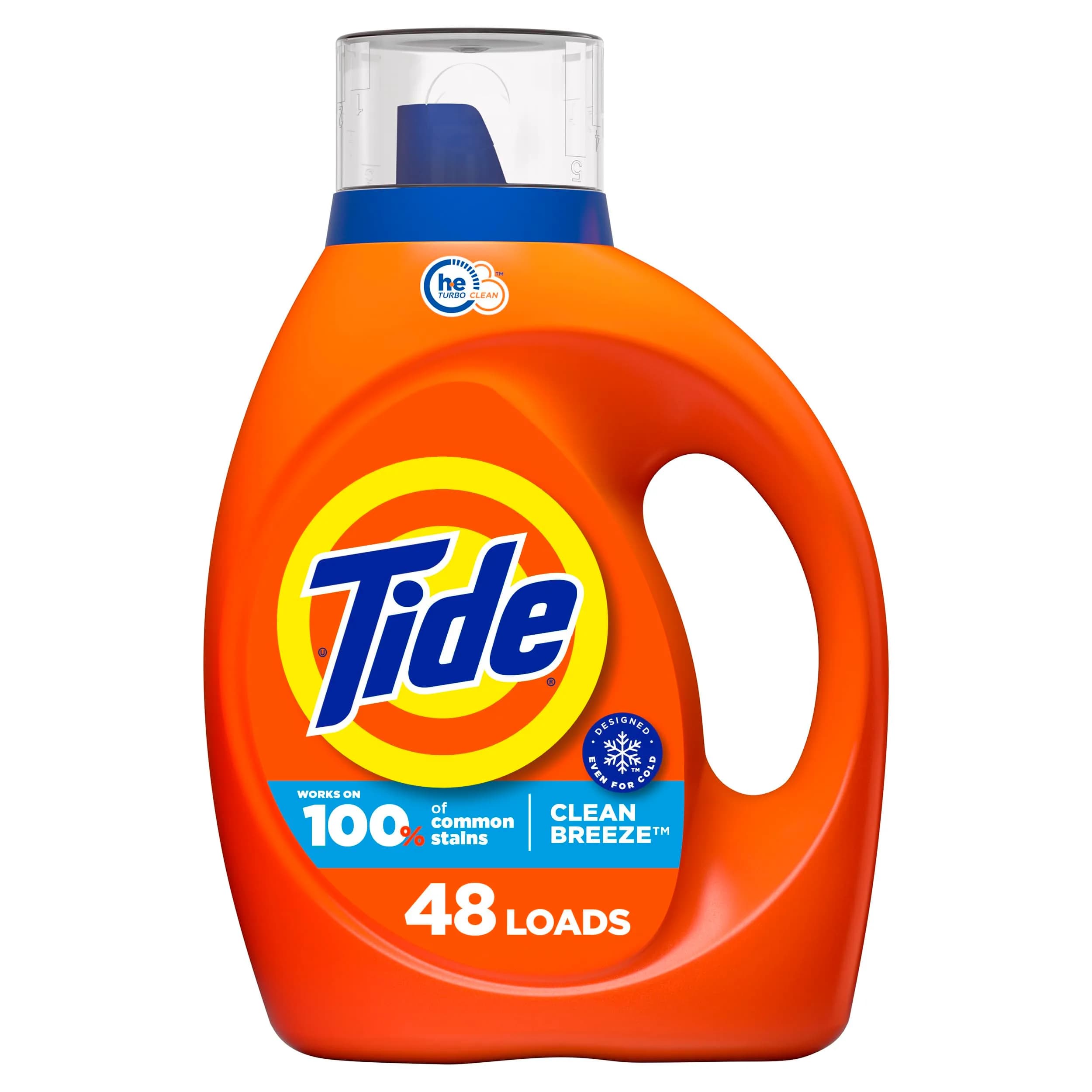 Tide Laundry Detergent Liquid, Clean Breeze Scent, 63 Fl Oz (1.8 Liters) | America's #1 Detergent Brand - main product image