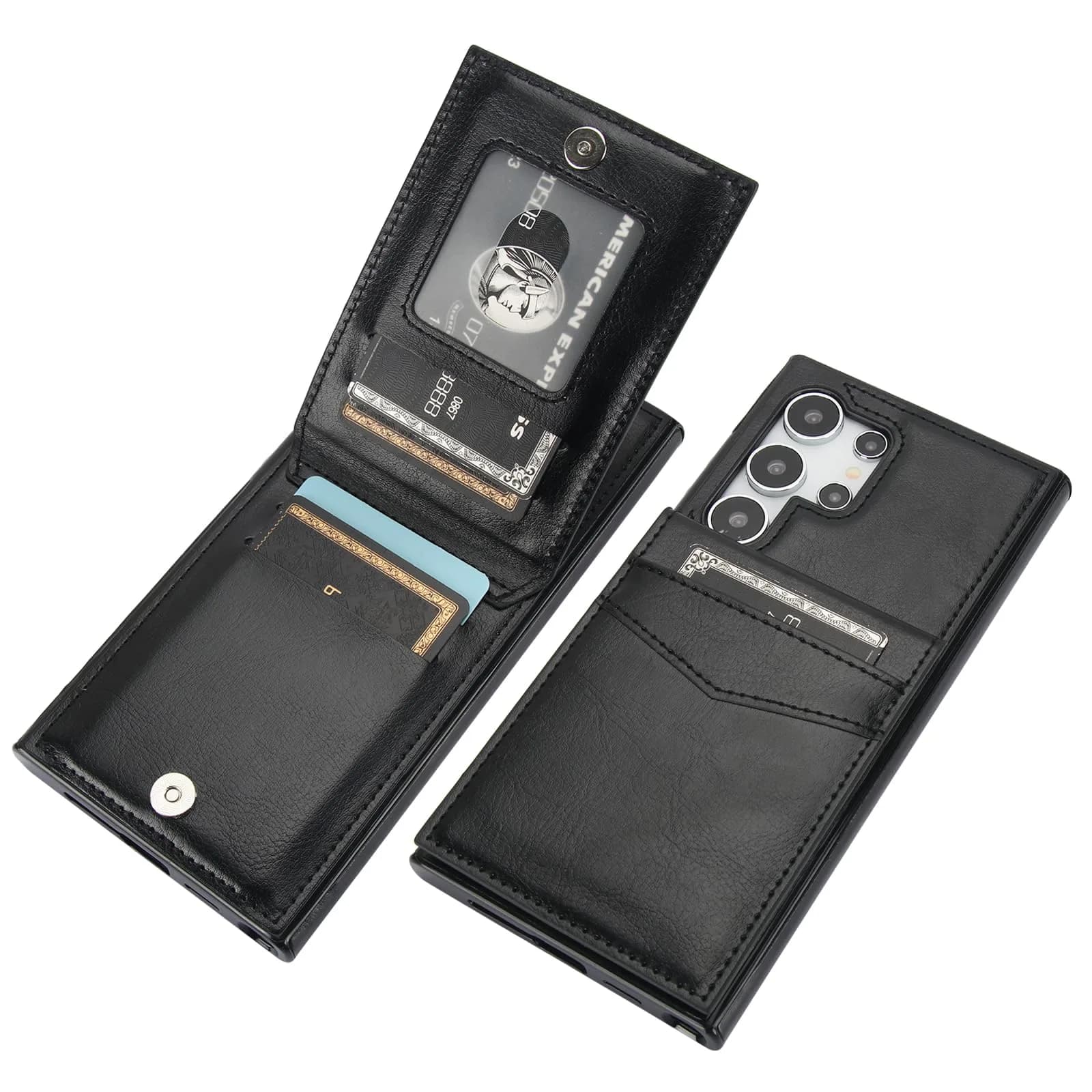 KIHUWEY Samsung Galaxy S24 Ultra Wallet Case with Credit Card Holder | Premium Leather Flip Cover with Kickstand & Full Protection
