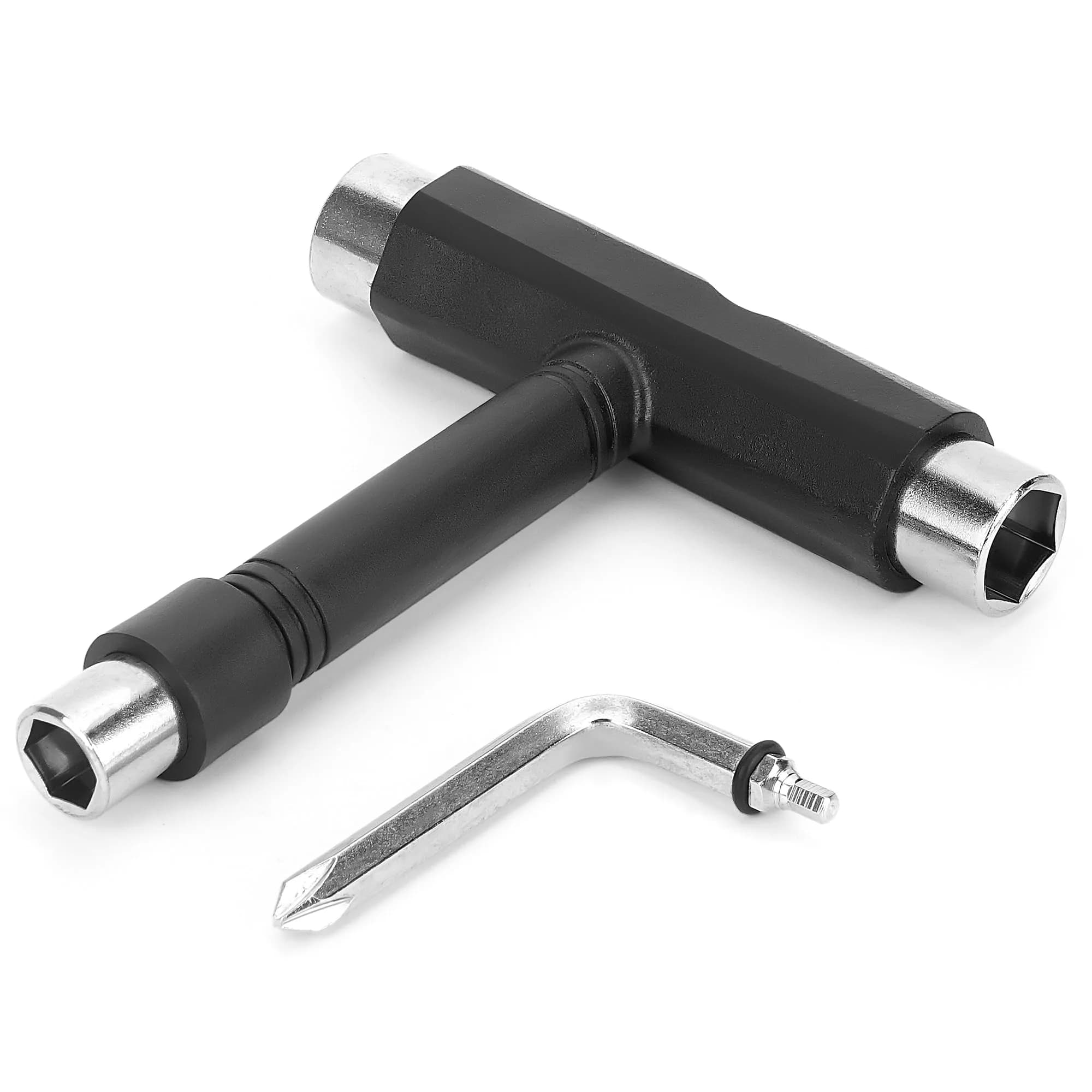 OAOJUBR Skate Tools, Multifunctional All-in-One Skateboard Wrench, 2-in-1 Portable T-Type Wrench and Built-in L-Type Cross Head Screwdriver, longboard accessories