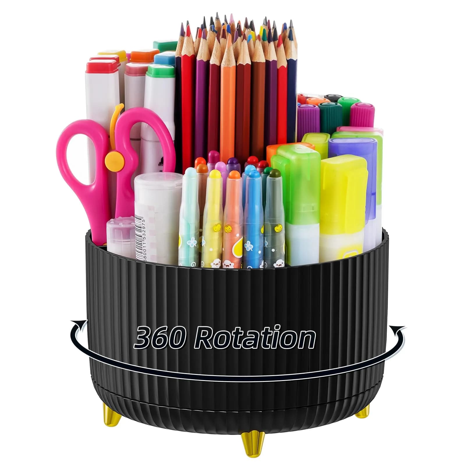 Marbrasse Rotating Desk Organizer with 5 Compartments | Smooth 360-Degree Rotation - main product image