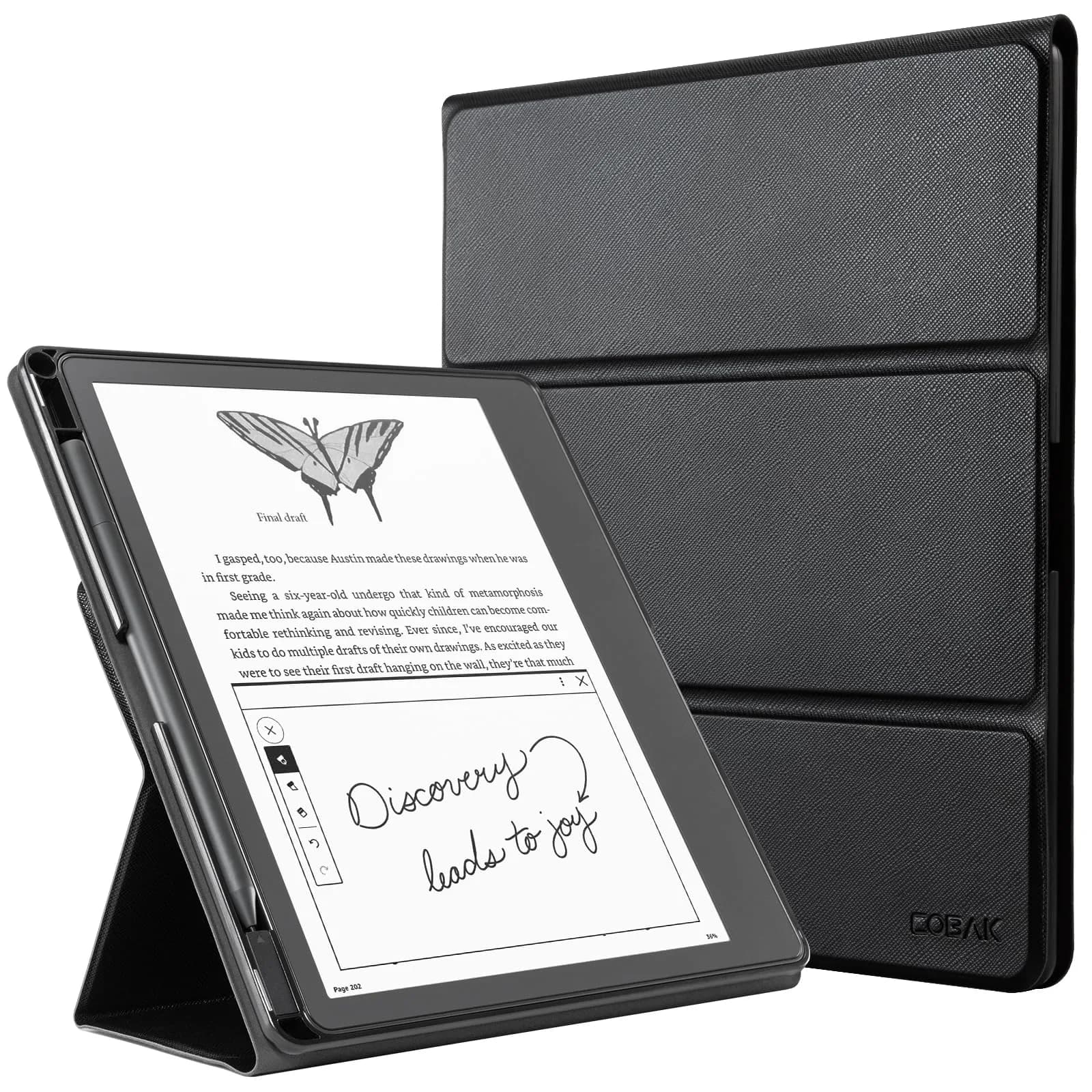 CoBak Stand Case for Kindle Scribe 10.2 Inch (25.9cm) | Premium PU Leather Folio with Pen Holder & Auto Sleep/Wake
