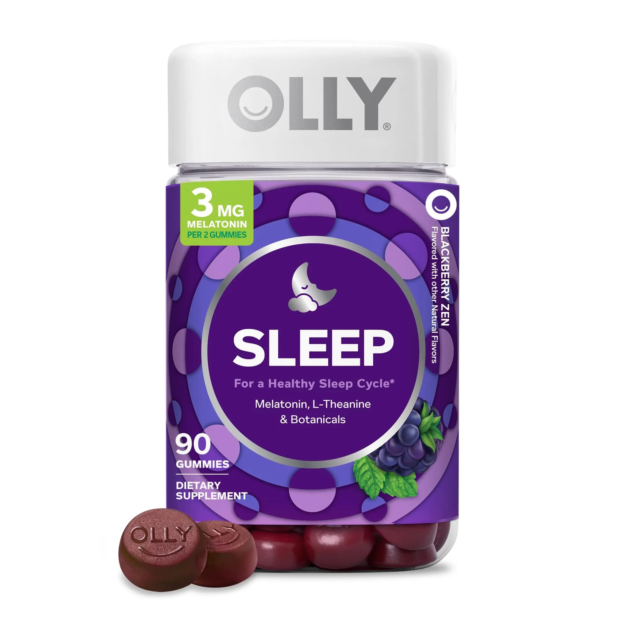 OLLY Sleep Gummy Blackberry Zen 90 Count | Melatonin & L-Theanine for Sleep Support - main product image