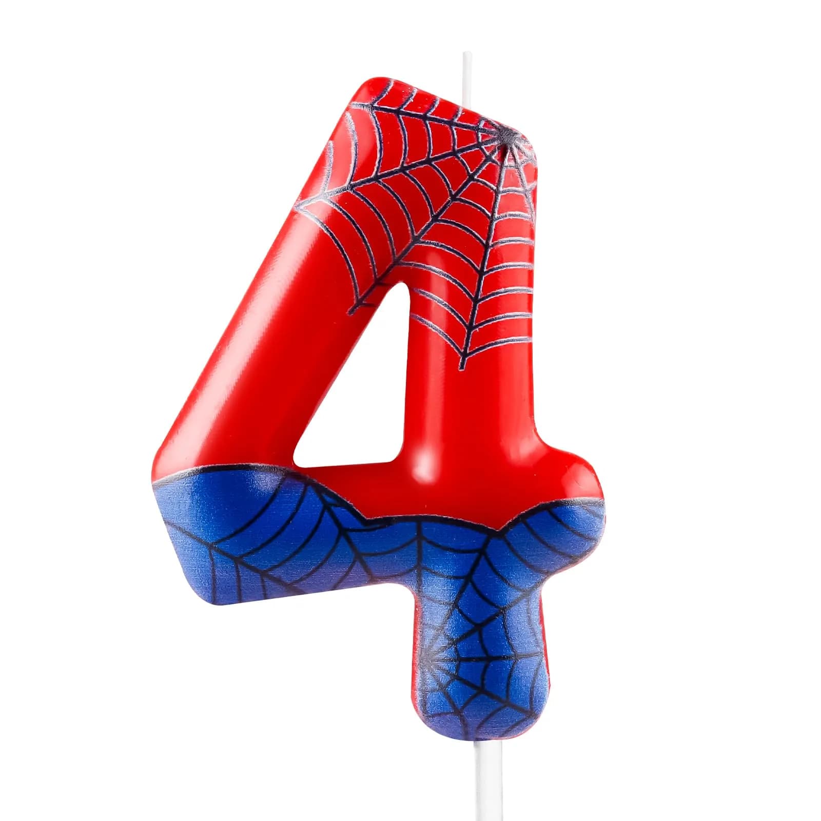 Hongplus 4th Birthday Candles Number 4 | Spider Cartoon Cake Topper for Kids & Adults - main product image