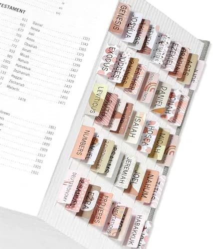 Taja Bible Tabs for Women & Men, Large Print Neutral Bible Tabs for Easy Navigation, 66 Tabs Old & New Testament, Extra 9 Blank Tabs (Cappuccino) - main product image