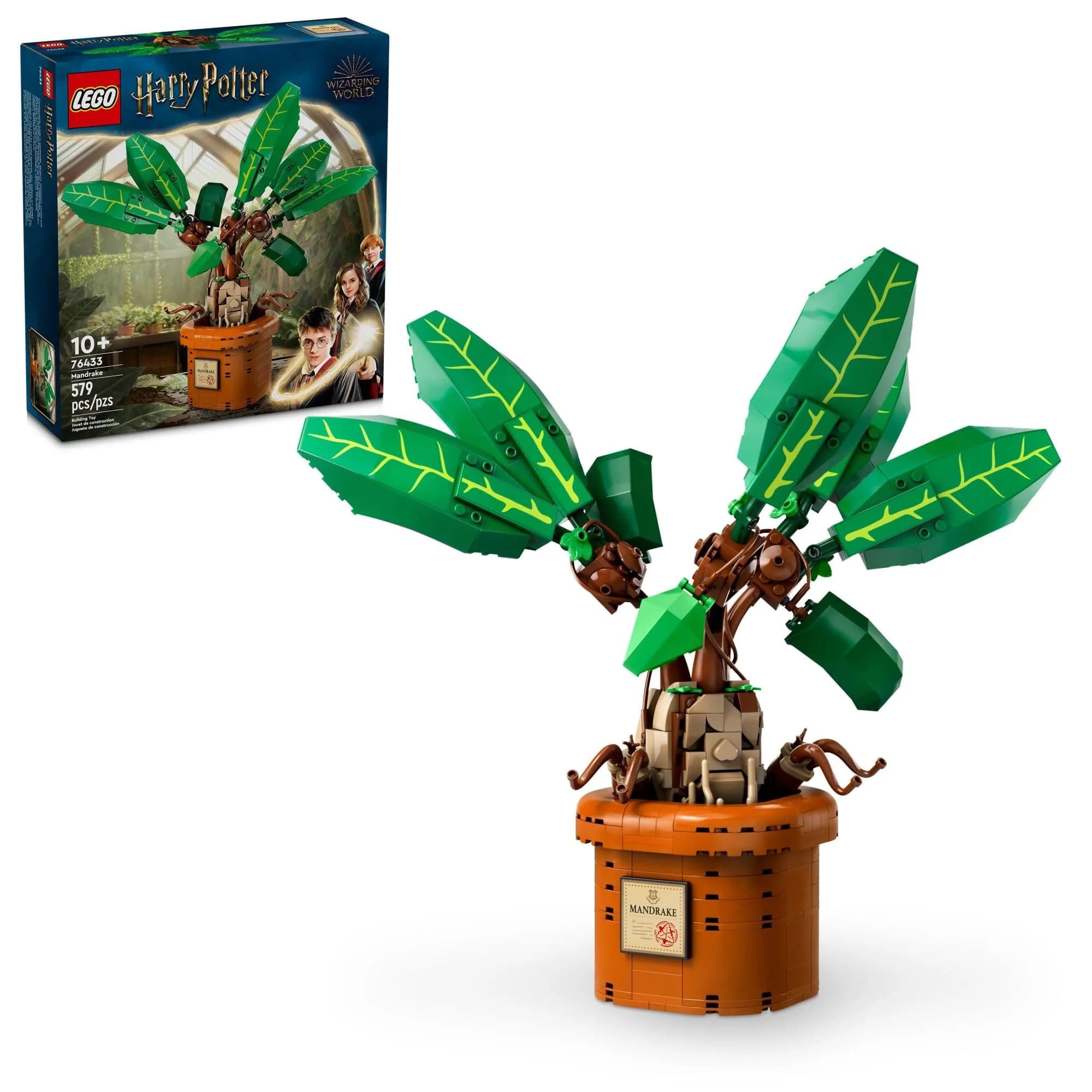 LEGO Harry Potter Mandrake Figure & Pot Plant Toy 579 Pieces | Educational STEM Toy for Kids 10+