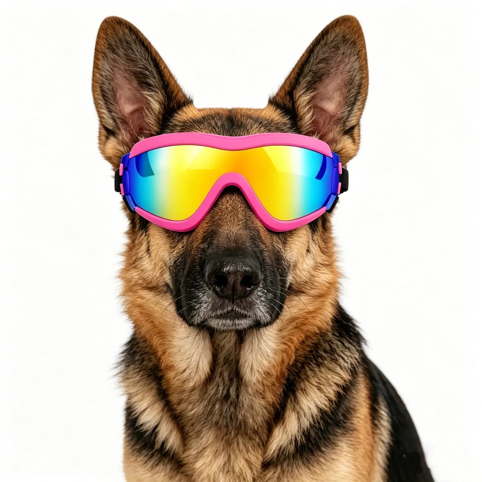 NAMSAN Dog Sunglasses for Medium to Large Dogs, UV Protection Dog Goggles Large Breed, Pink | Adjustable Sporty Eyewear - main product image
