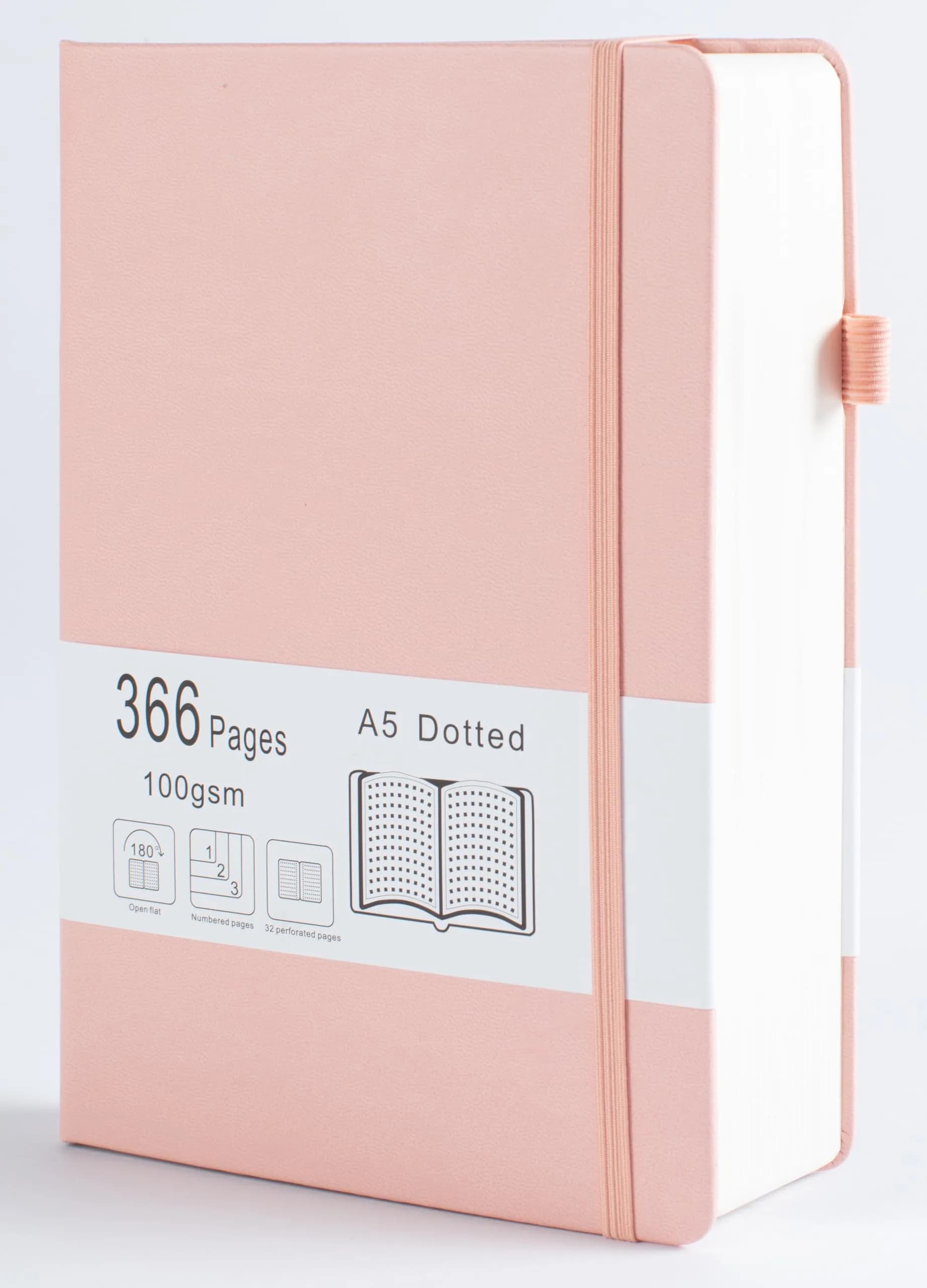 VOLINOTE Thick Bullet Notebook 366 Numbered Pages, A5 Dotted Journal 18.3cm x 21.3cm (7.2"x8.4") | Acid-Free Paper for Smooth Ink Flow - main product image