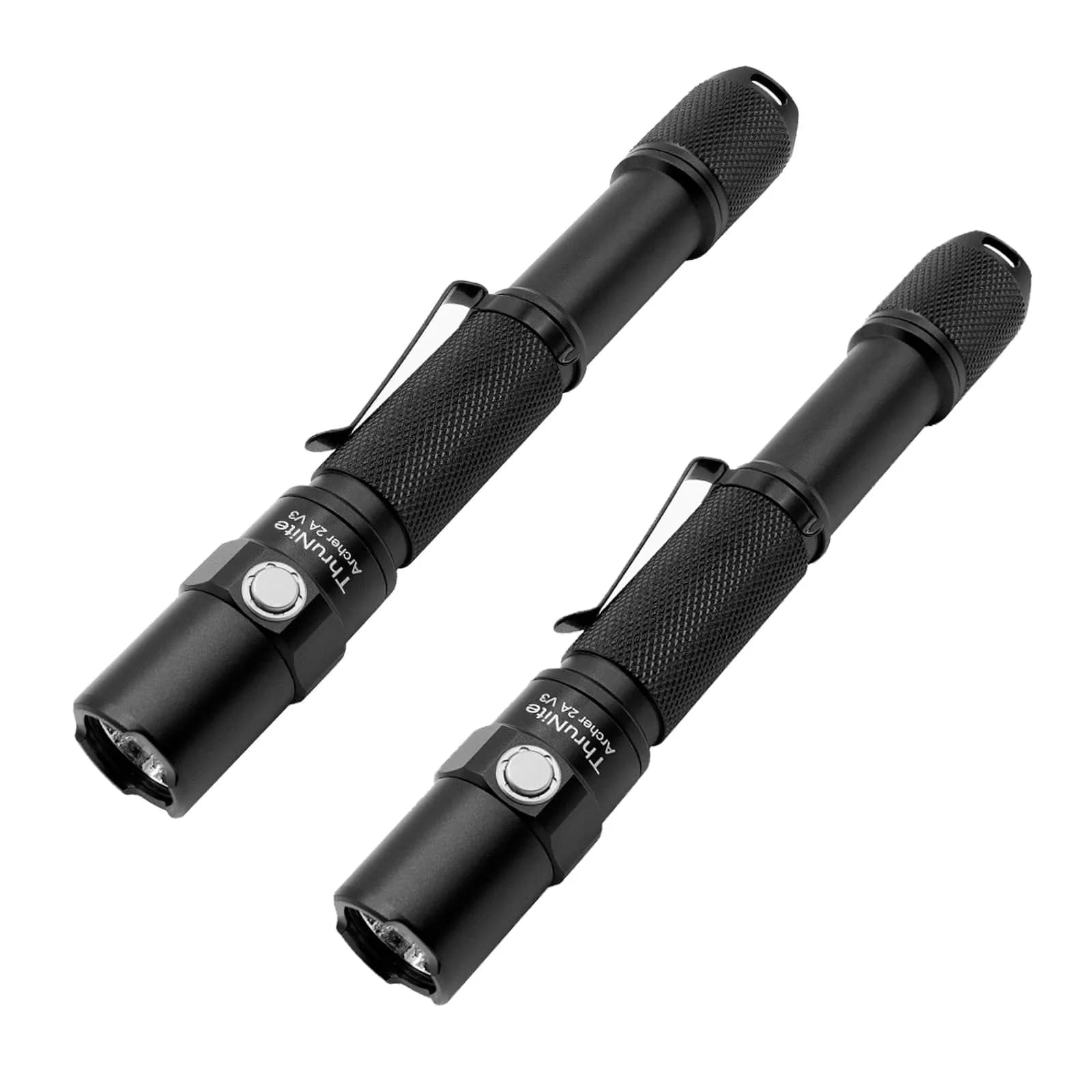 ThruNite 2PCS Archer 2A V3 Cool White LED Flashlight 155mm | 500 Lumens, IPX8 Waterproof, Mini AA, Outdoor