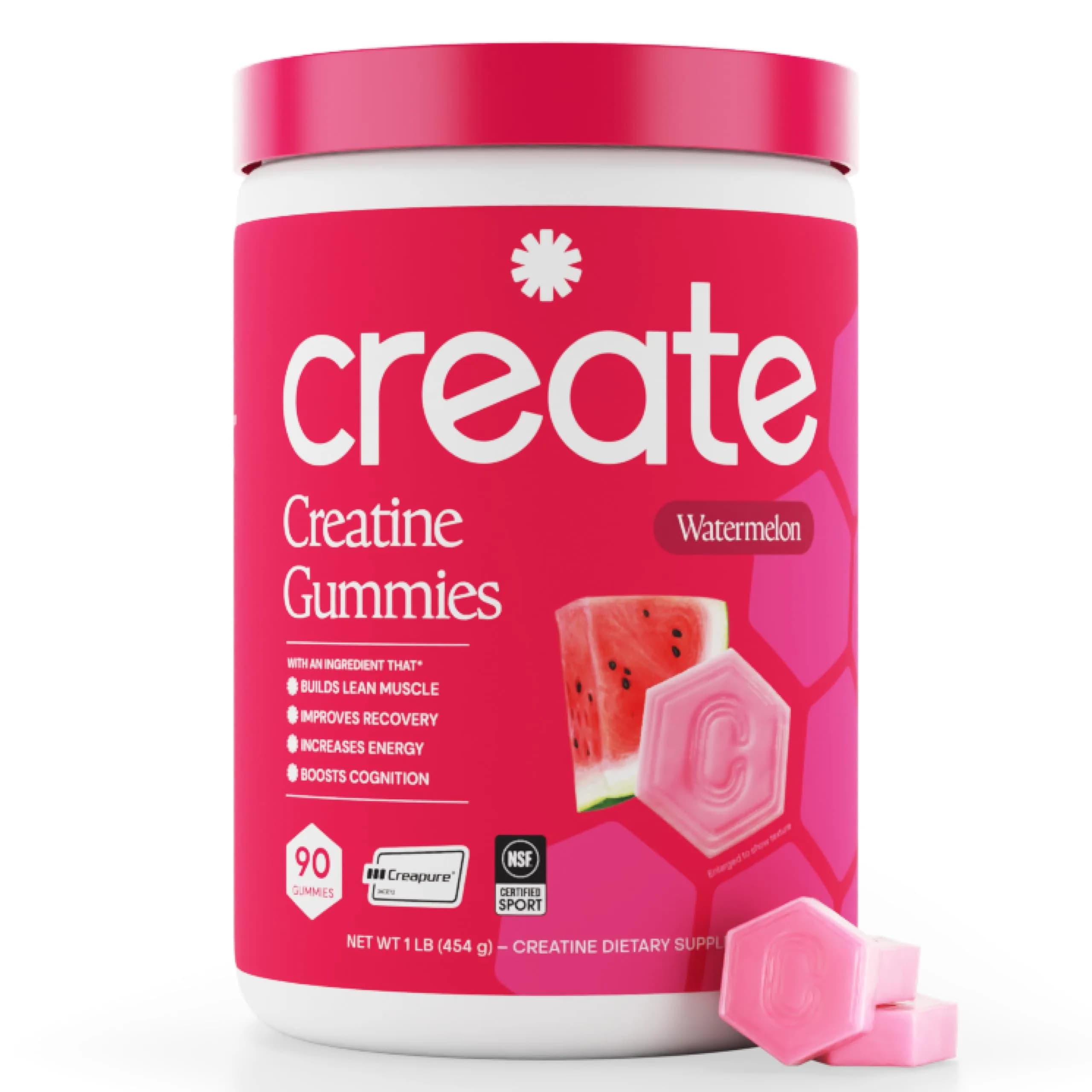 Create Creatine Monohydrate Gummies | 90 Count (270g / 90 servings) | Vegan, Gluten-Free, Anti-Melting Formula - main product image