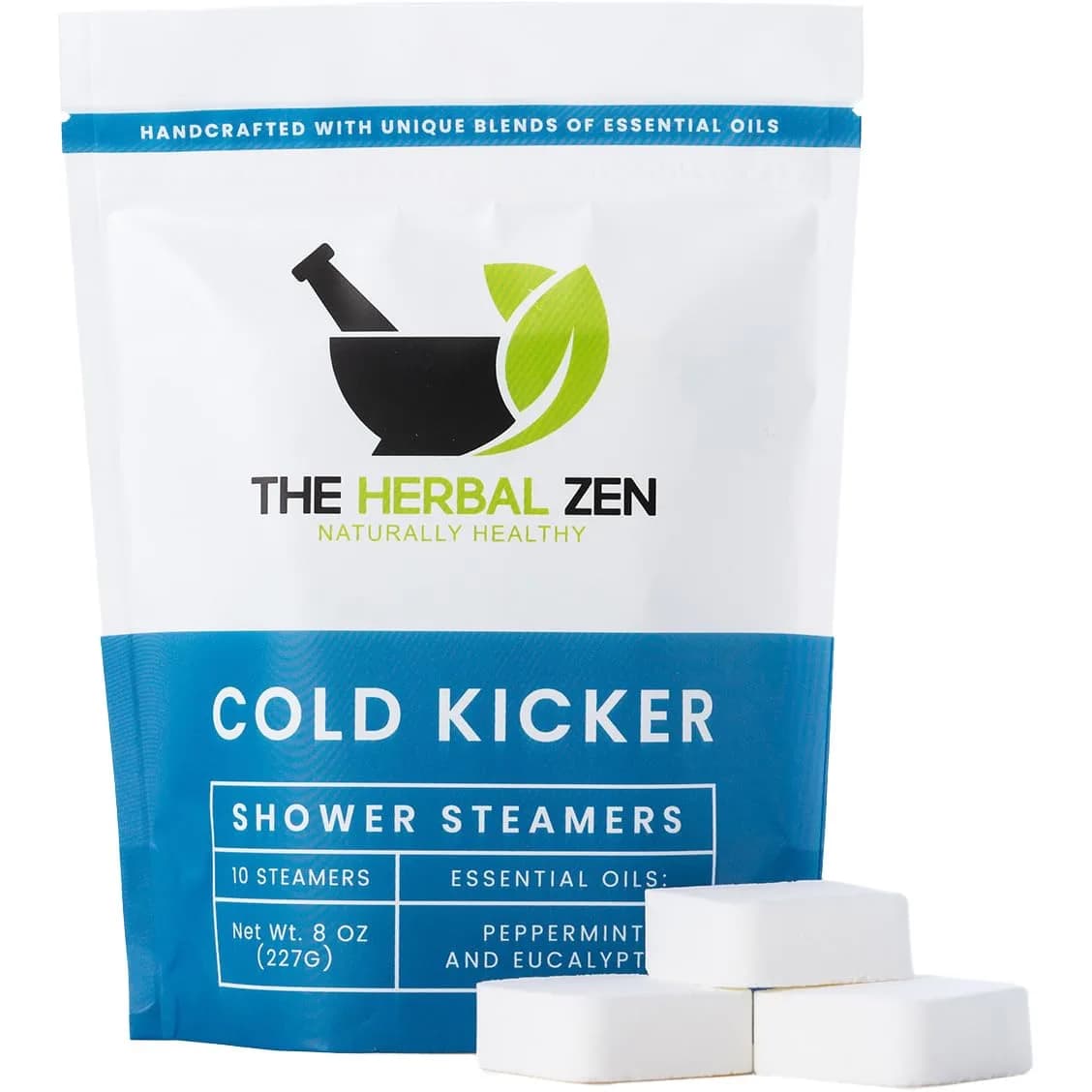 The Herbal Zen Cold Kicker Shower Steamers Aromatherapy Relief 10 Pack | Pharmacist-Crafted for Clear Breathing - main product image