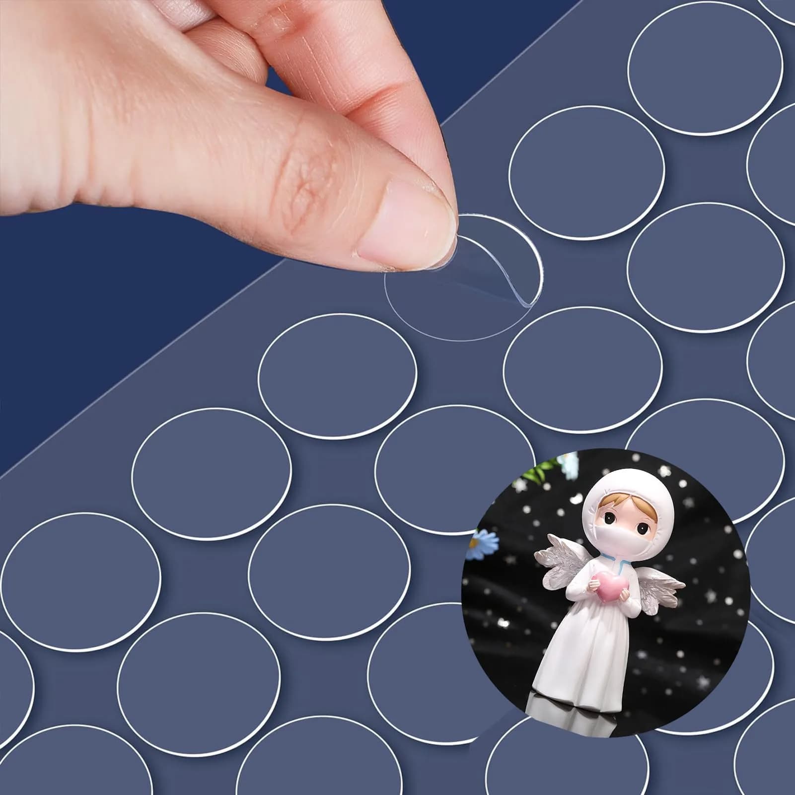 LMJIA Adhesive Stick Dots Mounting Putty for Crafts & Party Decorations, Transparent, Removable (800-Pack) - main product image