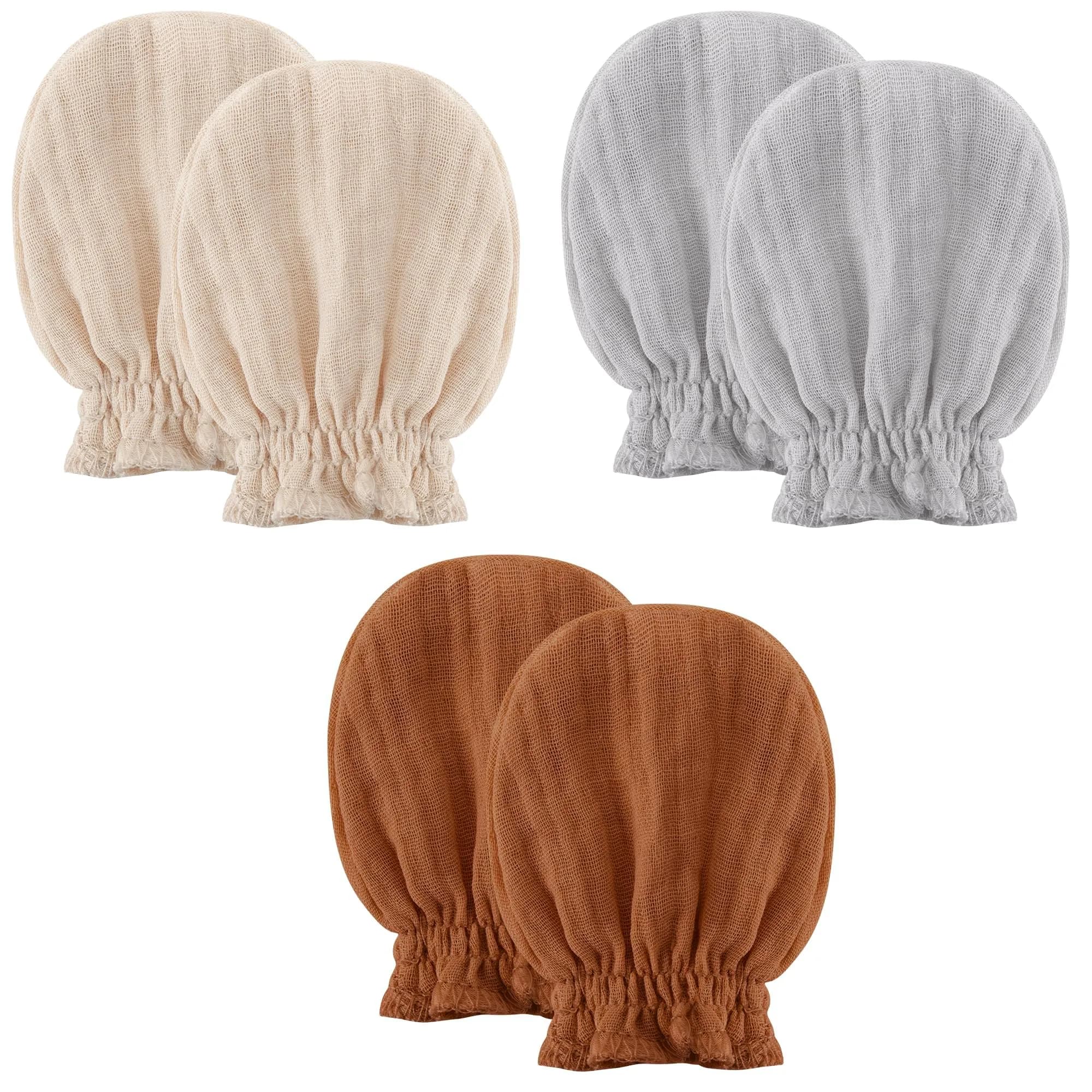 Pro Goleem Baby Mittens 3-Pack | Soft Breathable Cotton for Newborns 0-6M - main product image