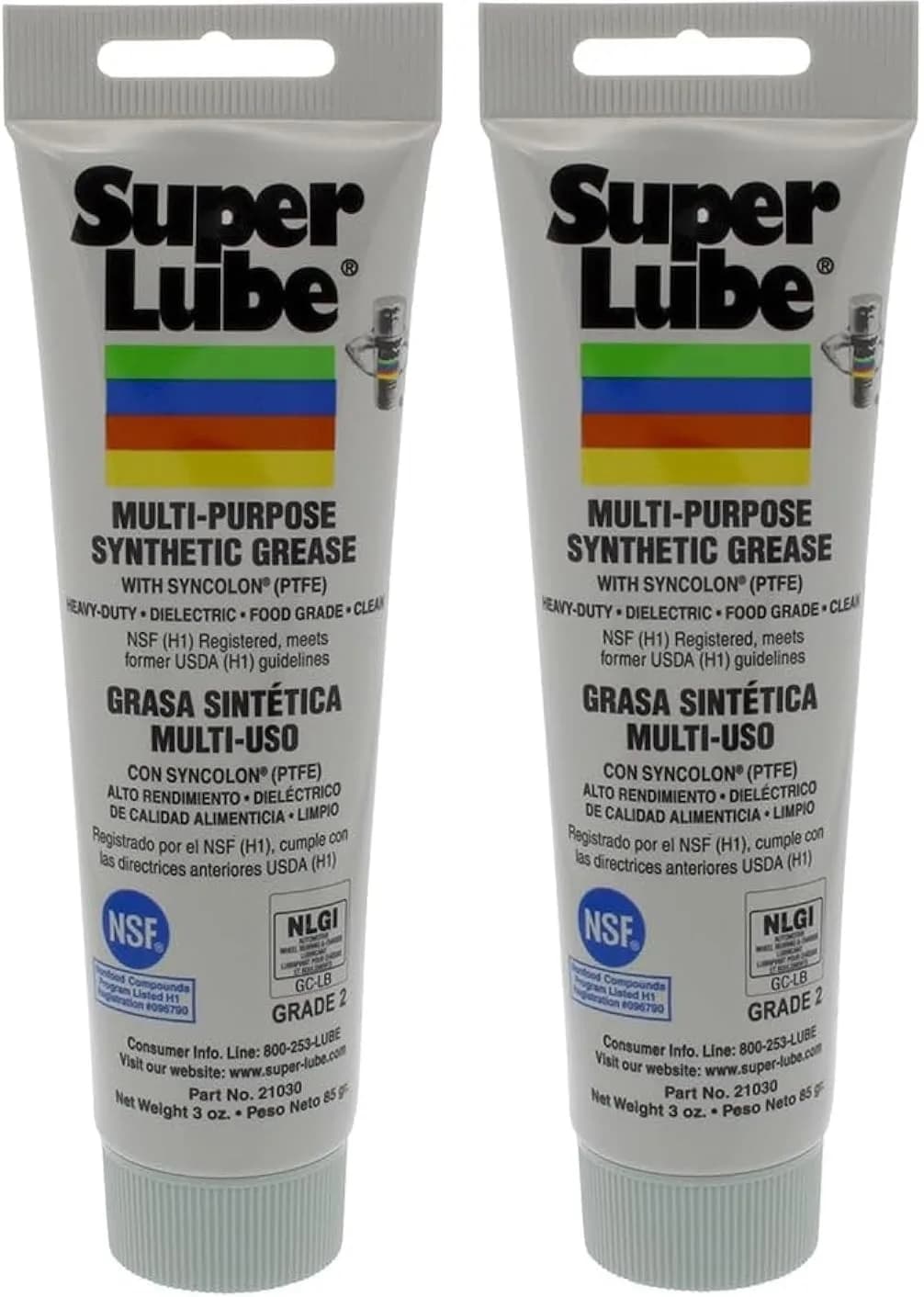 Super Lube Synthetic Multi-Purpose Grease 3 Oz (6 Oz Total) | Industrial Lubricant for Extreme Temperatures - main product image