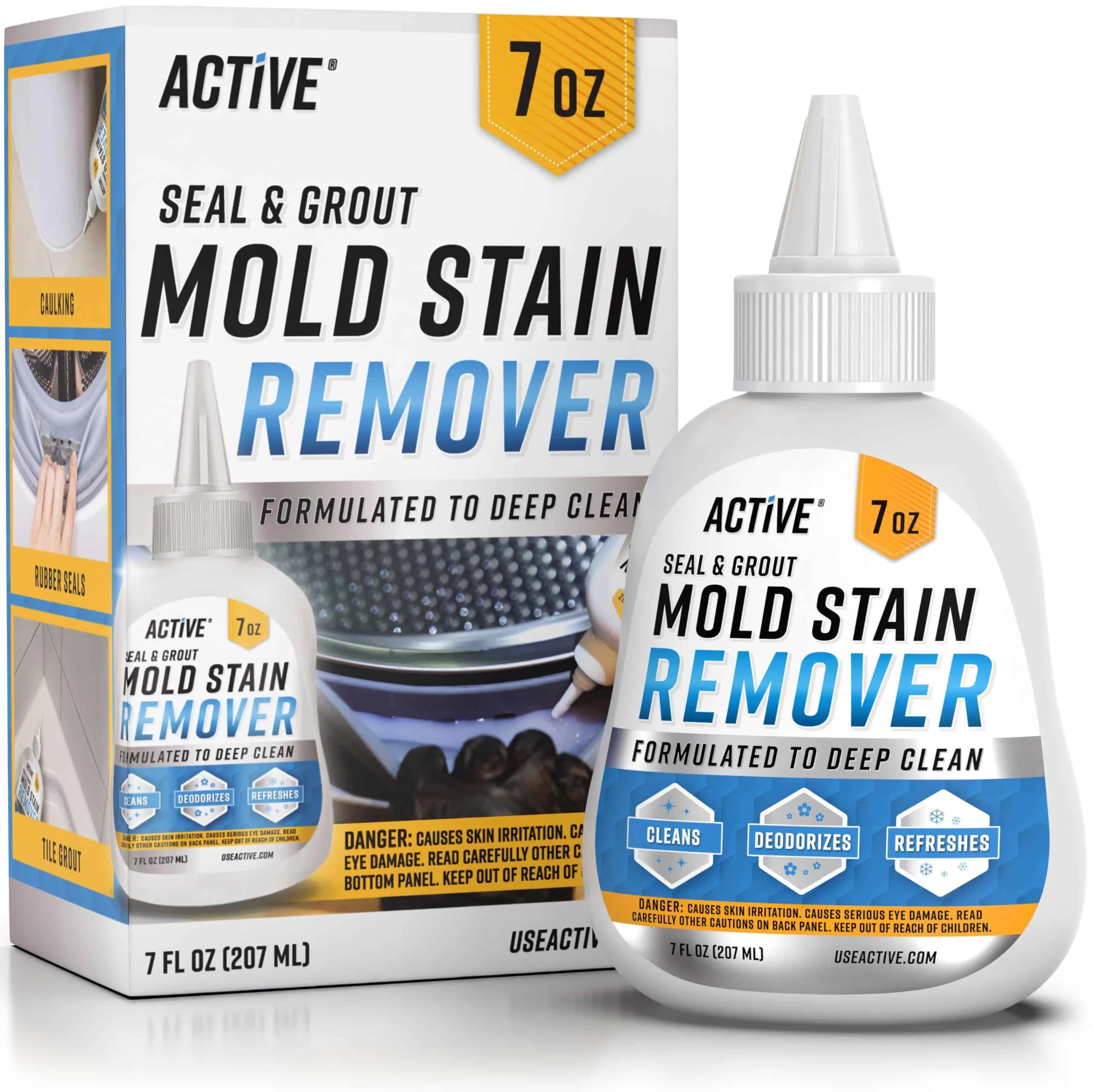 ACTIVE Mold Stain Remover Gel Cleaner for Washing Machine Seal & Grout, 7 Fl Oz (207 ml) | Powerful Whitening Deep Cleaner - main product image