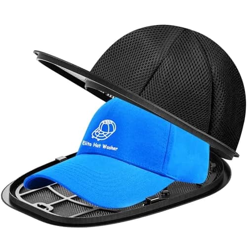 Eiito Hat Washer Cage with Mesh Bag, Baseball Cap Washer for Machine or Dishwasher, Universal Size (1-Pack, Black) - main product image