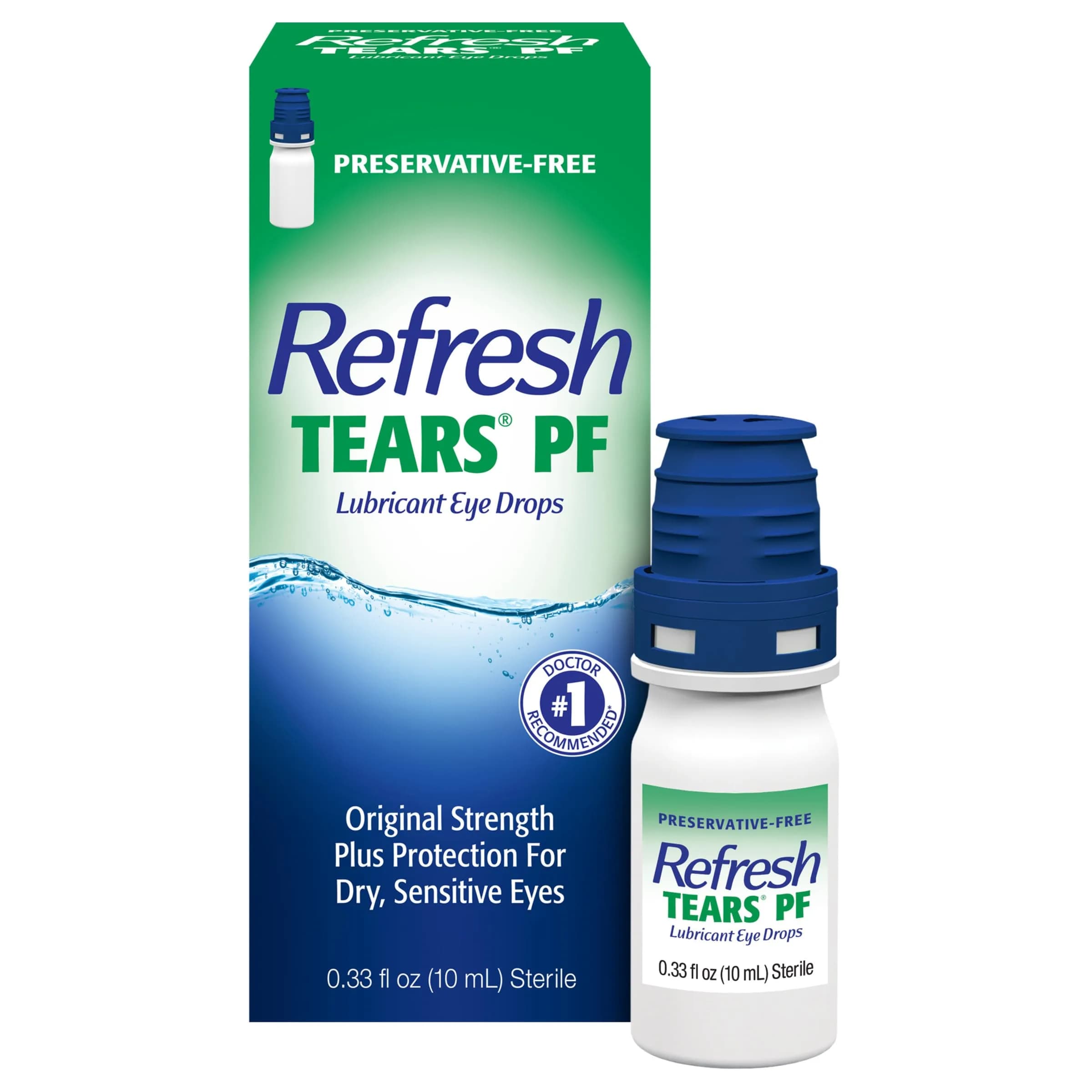 Refresh Tears PF Preservative-Free Artificial Tears Lubricant Eye Drops 10 mL (0.33 fl oz) | Fast-Acting Relief for Dry Eyes - main product image