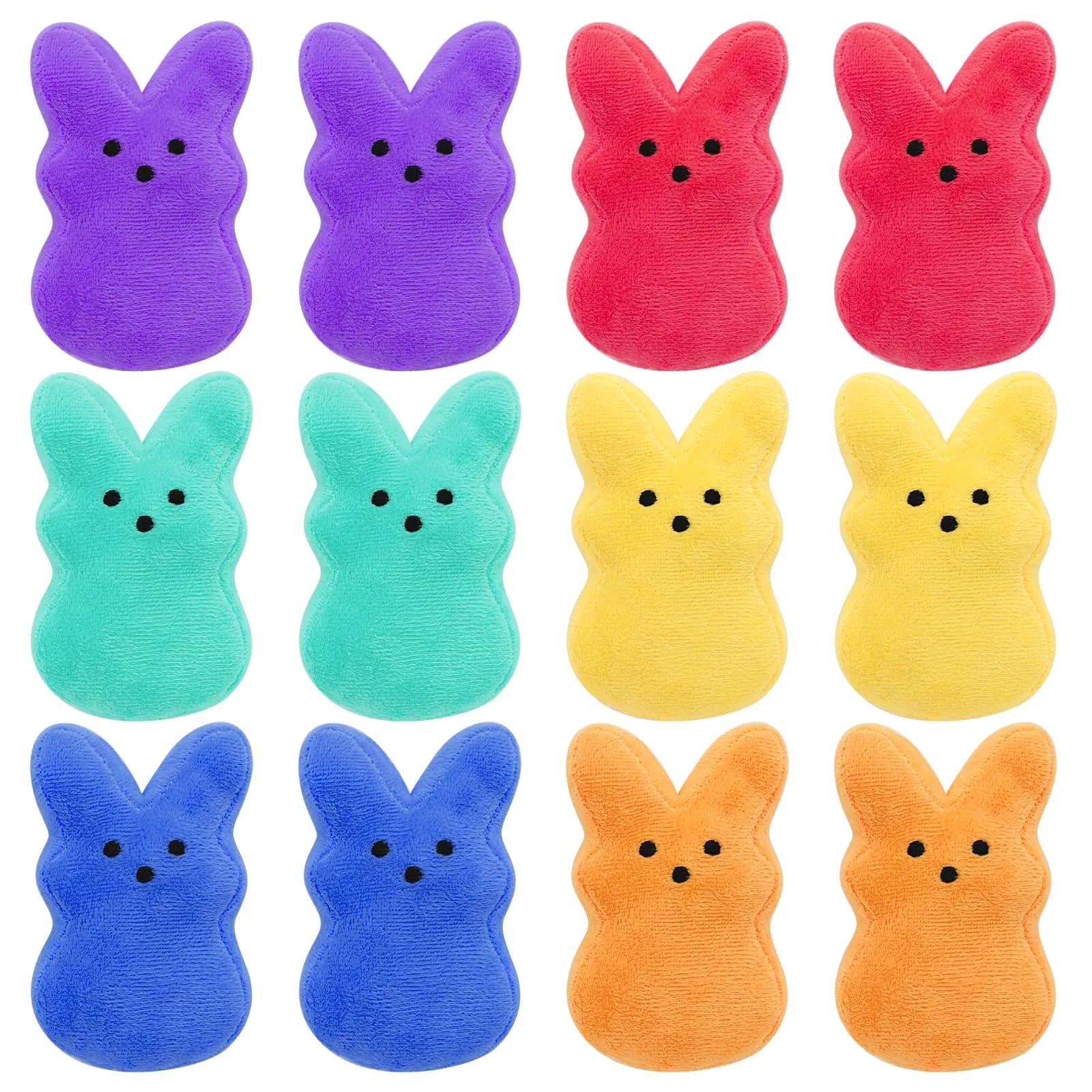 RLXGCZ Easter Bunny Plush Toys Set - 12 Pcs, 5-Inch Bunnies - main product image