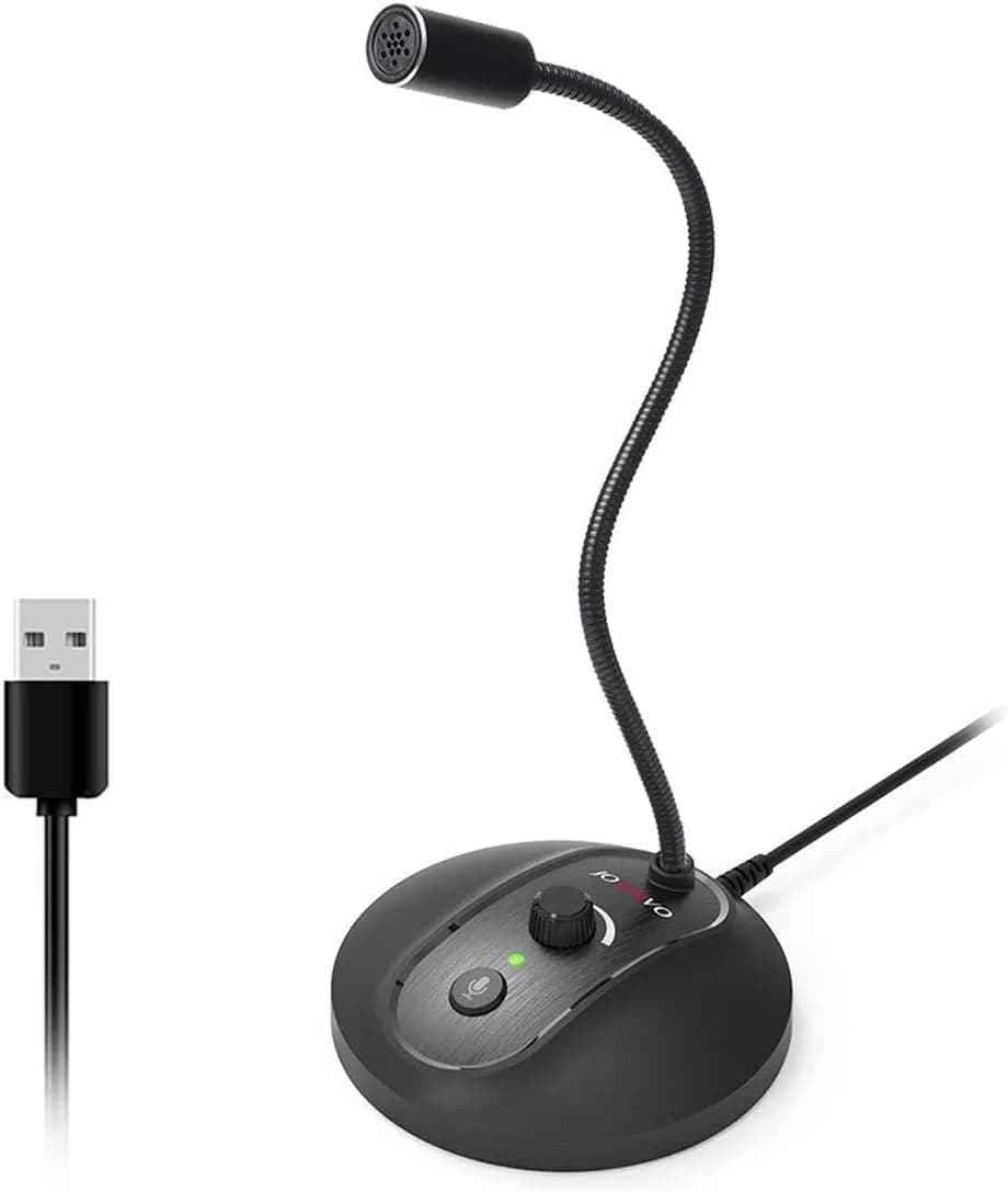 JOUNIVO JV-601Pro USB Computer Microphone with Mute Button & LED Indicator | 180cm (6ft) Cable - main product image