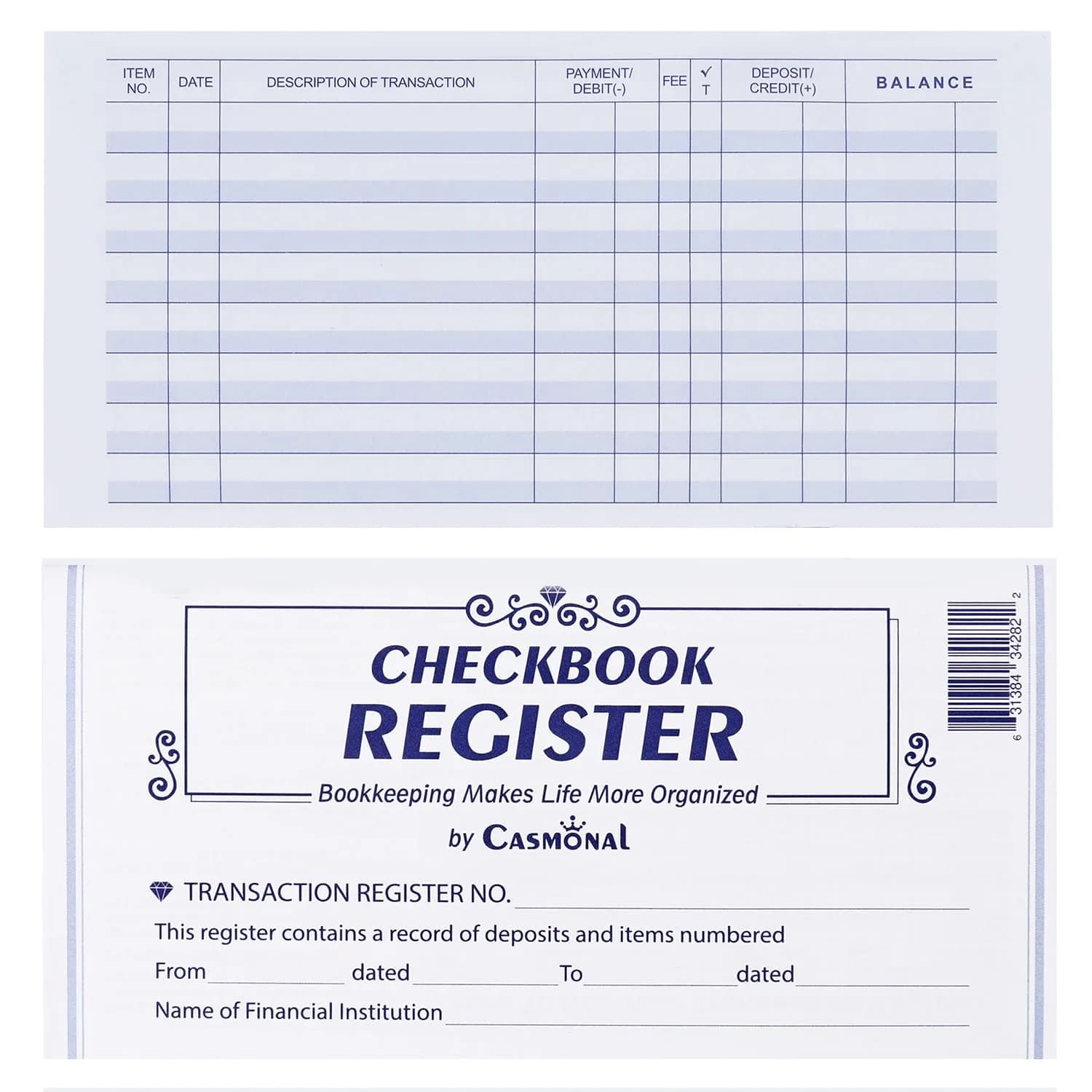 CASMONAL Check Register Book | 12 Pack Bulk Value for Personal & Business Finances - main product image
