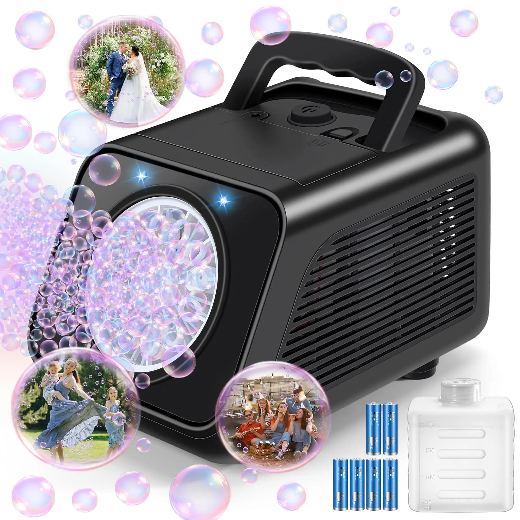 Kizmore Bubble Machine for Kids 7 in (W) x 5 in (L) x 5 in (H) | 20000+ Bubbles/Min, Safe & Portable - main product image