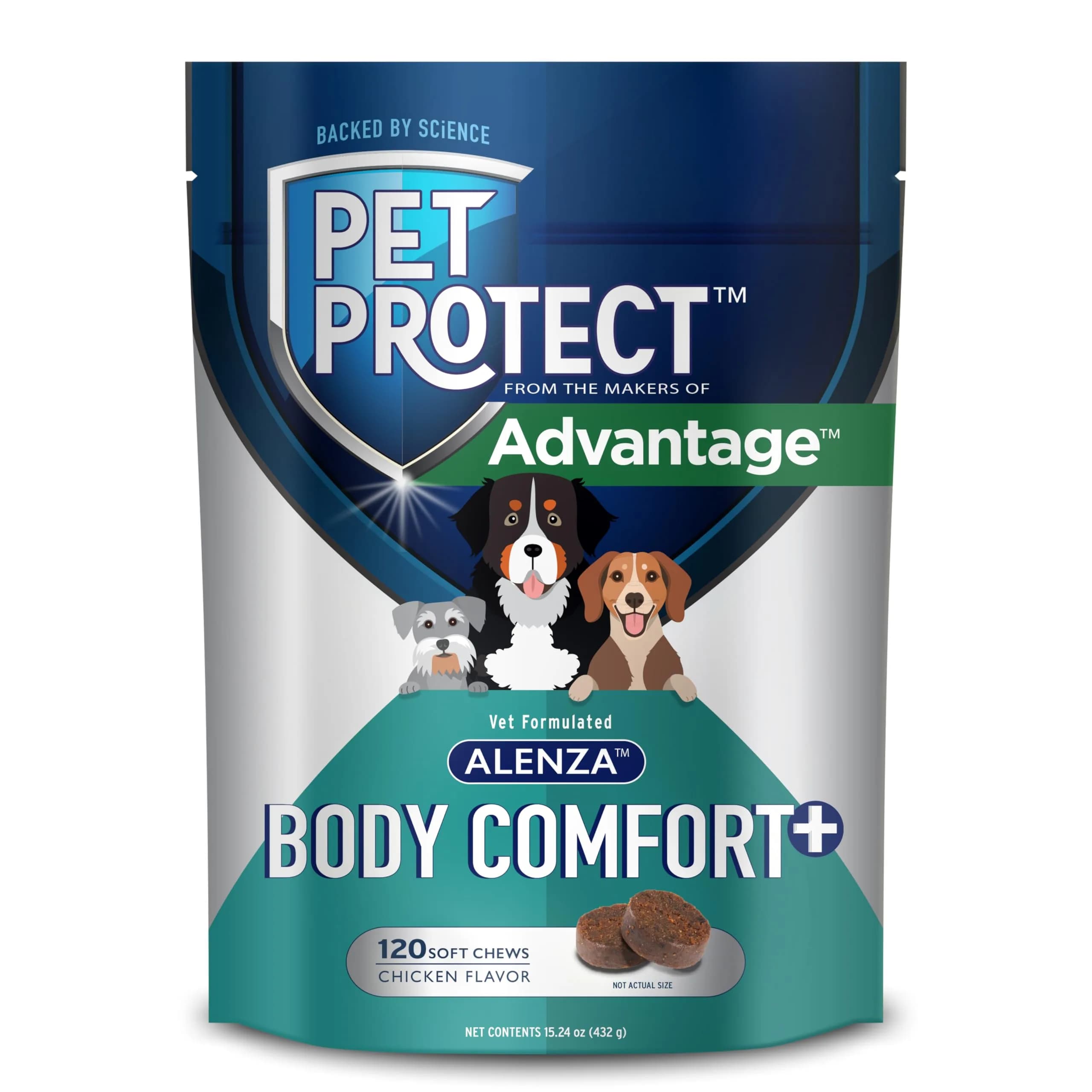 Pet Protect Body Comfort+ Supplement for Dogs, Chicken Flavor, 120ct | Supports Inflammation & Muscle Health