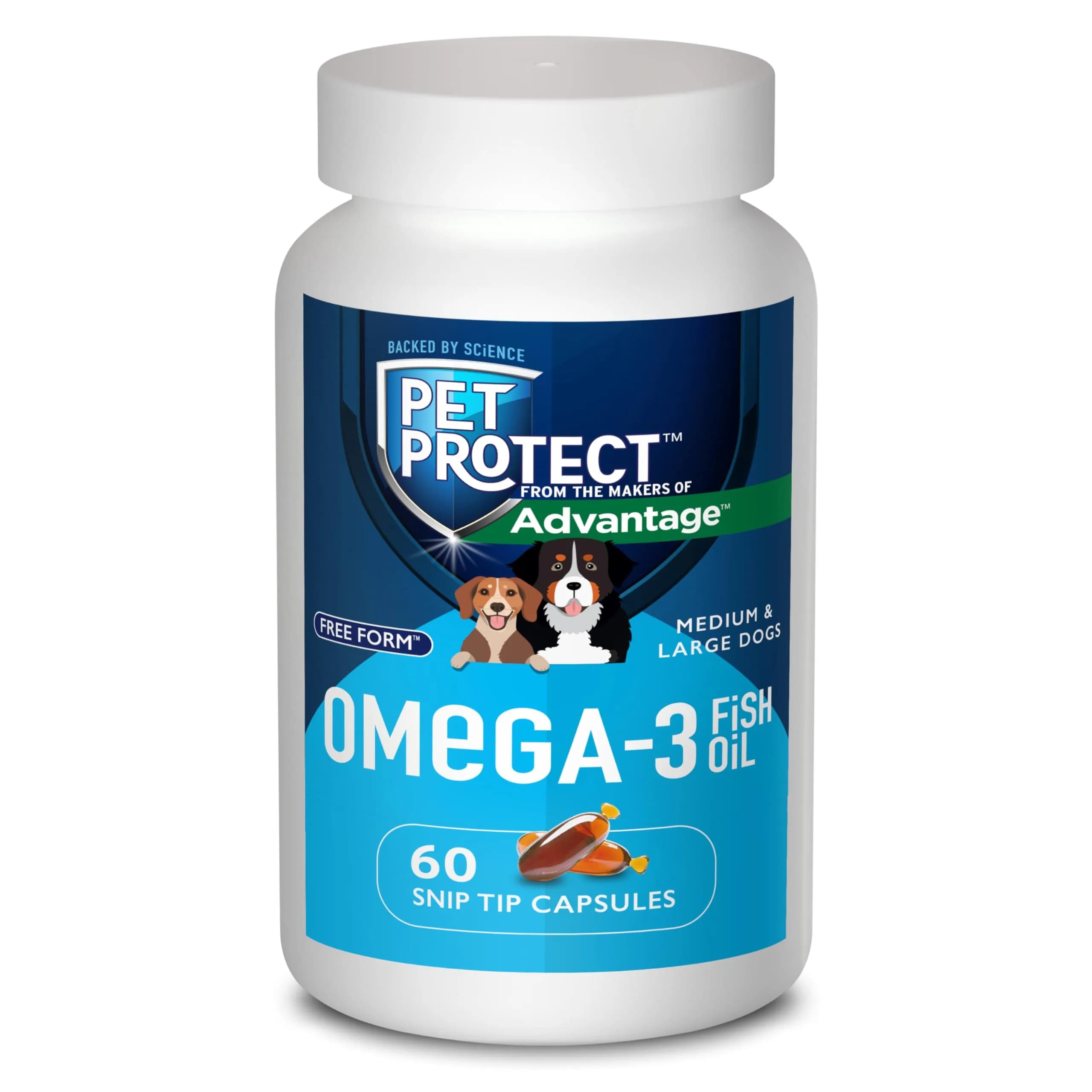 Pet Protect Omega-3 Fish Oil Supplement for Medium & Large Dogs | Supports Joint, Heart & Immune Health - main product image