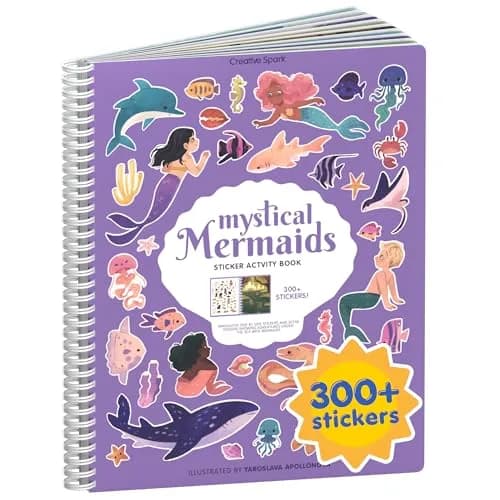 CUPKIN Mystical Mermaids Sticker Book | Toddler Travel Activity Coloring and Sticker Book - main product image