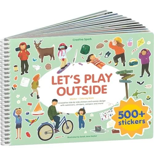 CUPKIN Let's Play Outside Sticker Book for Toddlers Ages 2-8 | 500+ Stickers & 12 Coloring Pages - main product image