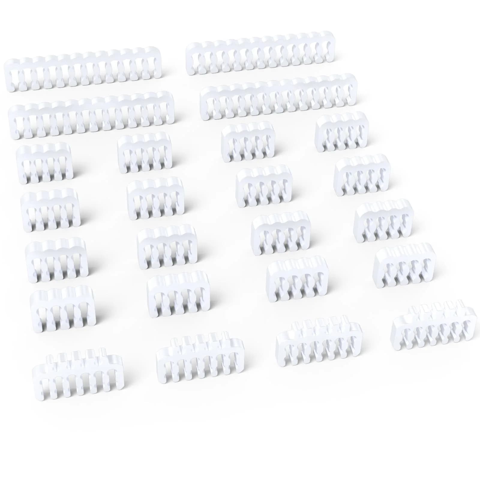 Sirlyr White 24-Pack PSU Cable Organizer Combs Kit 3.5mm | Neat PC Cables & Better Airflow