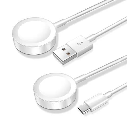 xiwxi Magnetic Charging Cable for Apple Watch, USB C Wireless Charger for iWatch Series Ultra/10/9/8/7/6/SE/SE2/5/4/3/2 (1M/3.3FT, White) - main product image
