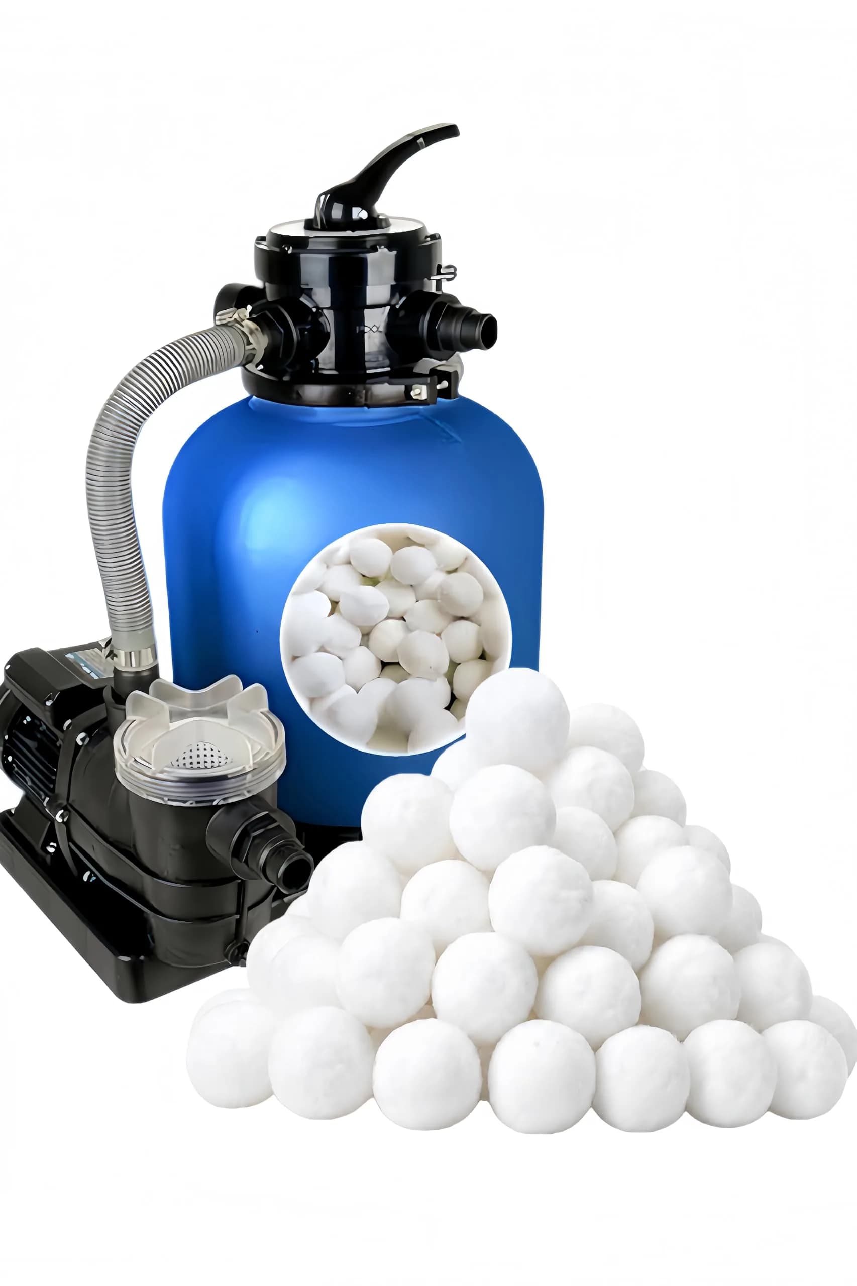 LYQC 1.5 lbs Pool Filter Balls Eco-Friendly Fiber Filter Media for Swimming Pool Sand Filters (Equals 25kg/50lbs Pool Filter Sand) | Reusable & Lightweight - main product image