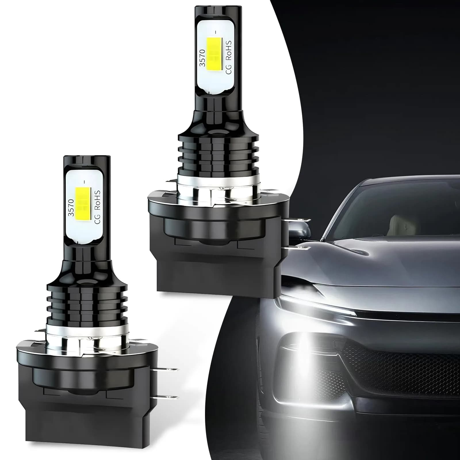 Yumfugu 2 PCS H11B Fog Light Bulbs 6000K | Super Bright 4000LM, Plug & Play, Universal for Most Cars - main product image