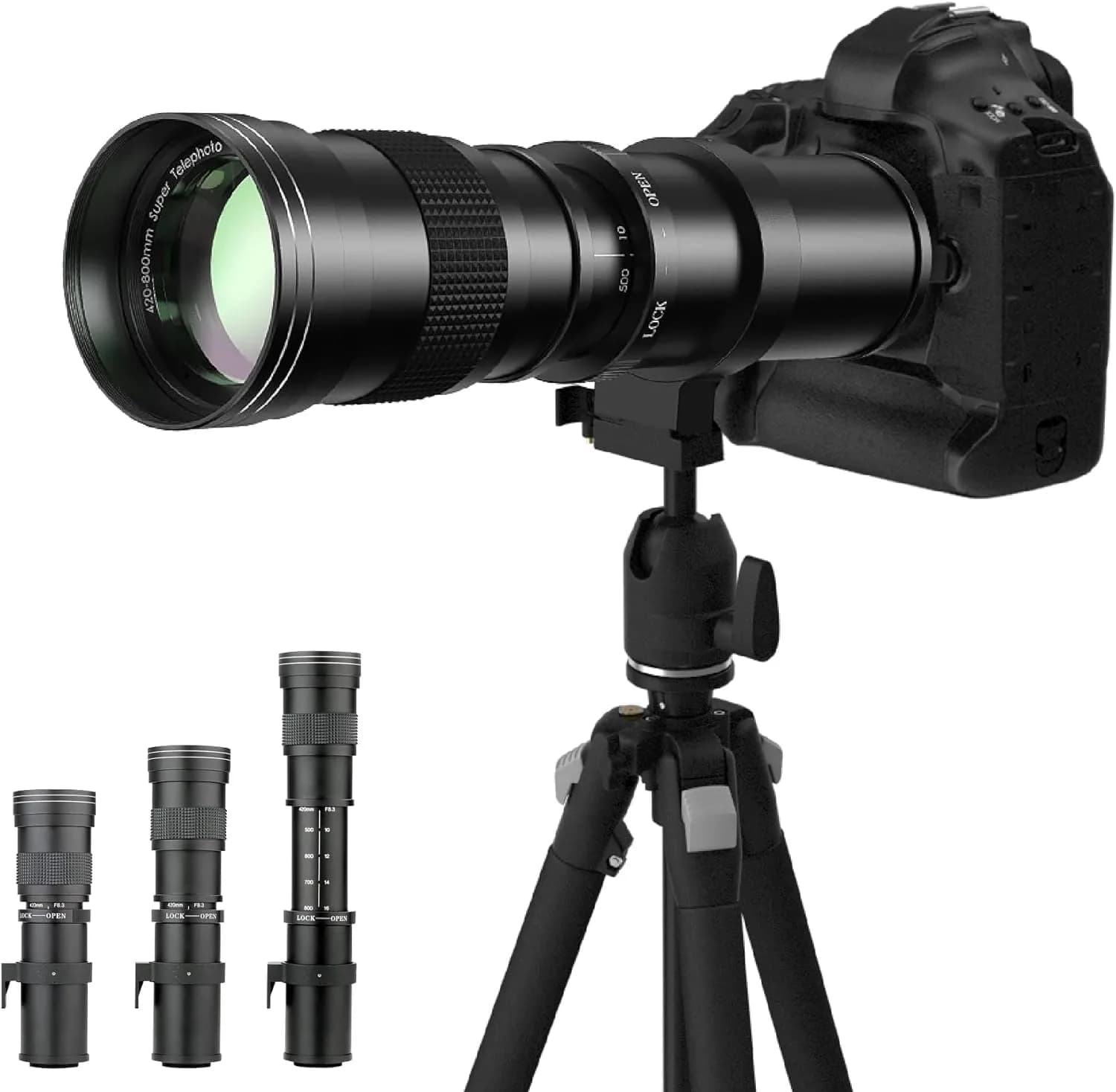 COMMANDER OPTICS 420-800mm f/8.3 Manual Telephoto Zoom Lens for Nikon D500,D600,D610,D700,D750,D800,D810,D850,D3400,D5000,D5100,D7100 | Camera Lens