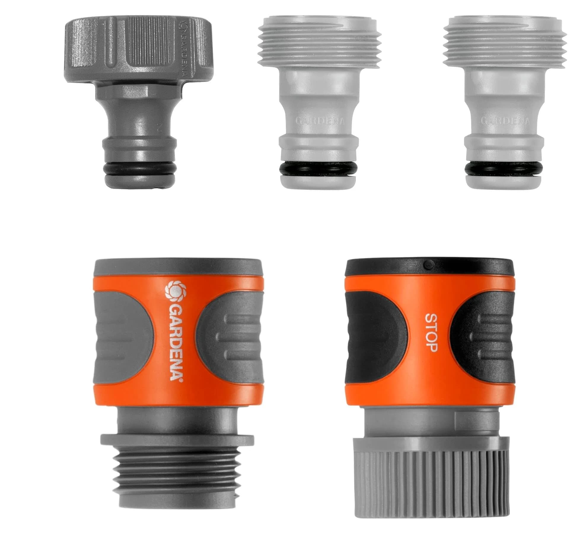 Gardena 5-Piece Quick Connect Hose Fittings Kit | Watertight Garden Hose Connectors for 1/2 & 5/8 Inch Hoses