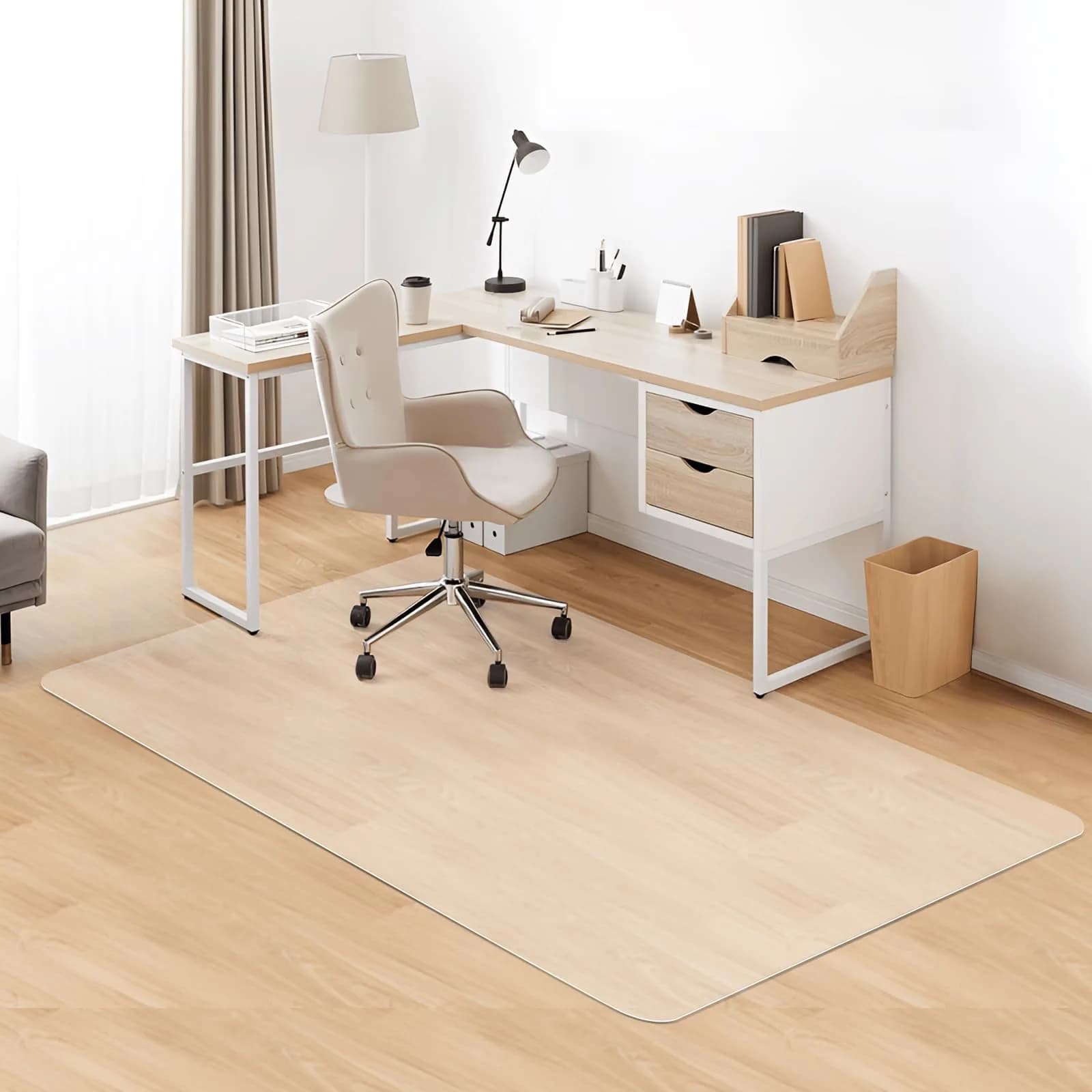 Kuyal Clear Chair Mat for Hardwood Floor 117cm x 183cm (46" x 72") | Protects Floors from Chair Damage - main product image