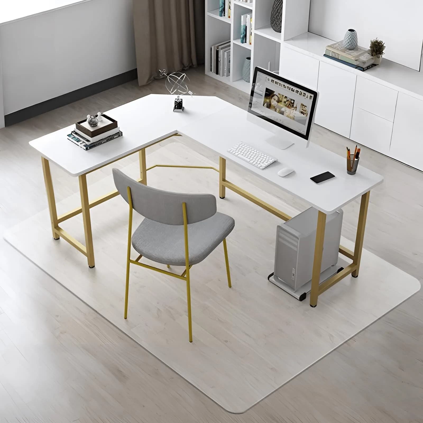Kuyal Clear Chair Mat for Hardwood Floor 129.5cm x 160cm (51" x 63") | Protects Floors from Scratches & Scuffs - main product image