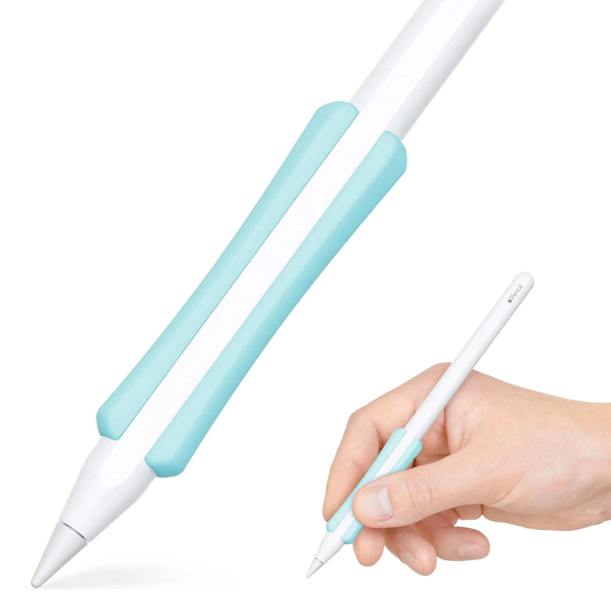 UPPERCASE NimbleGrip Gen 2 Silicone Ergonomic Grip for Apple Pencil 2/Pro/USB-C | Comfortable, Magnetic, Wireless Charging (Mint)
