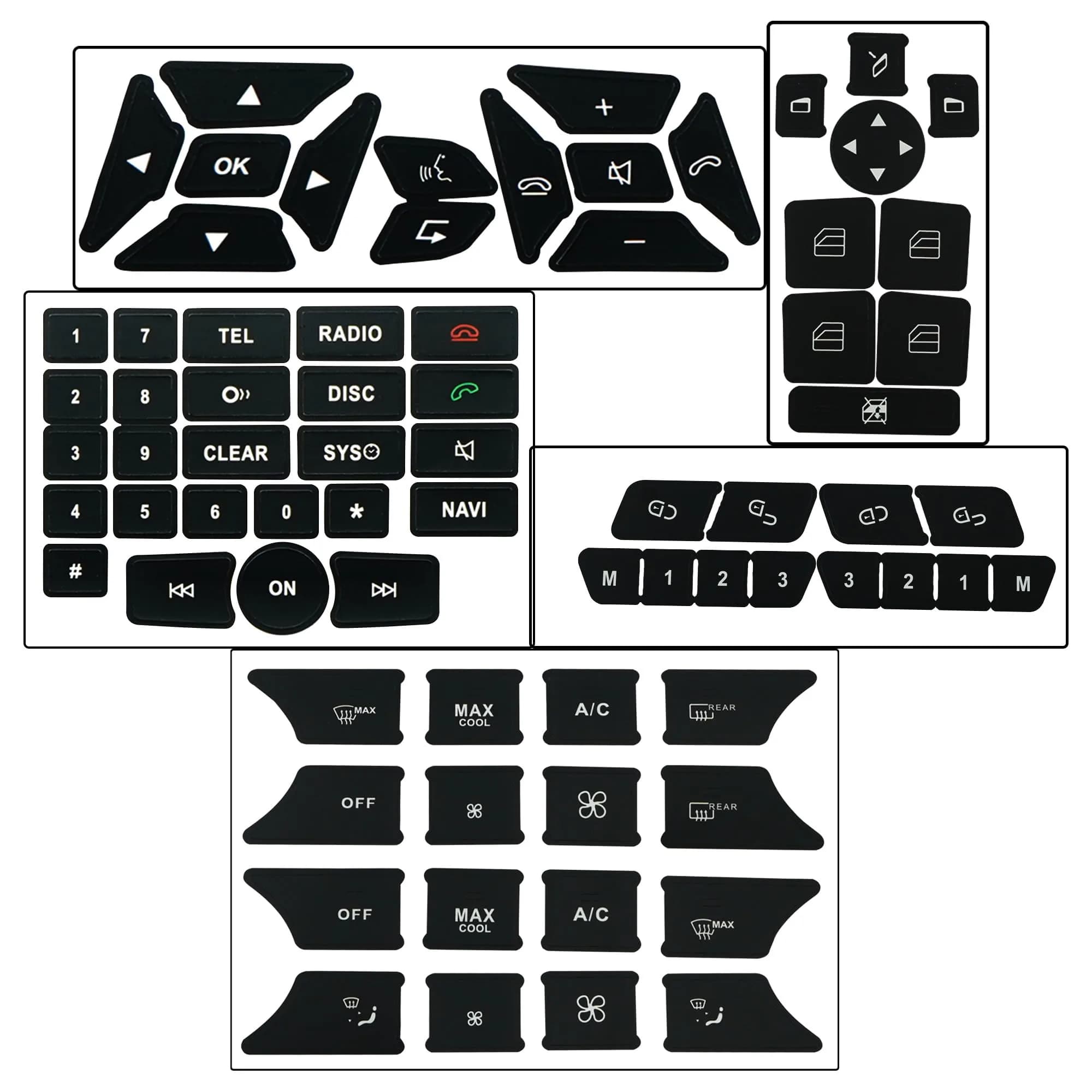 runfider Car Interior Stickers Decals for Mercedes Benz W176 W246 W204 W212 W218 R172 R231 | High-Quality Vinyl Repair Kit