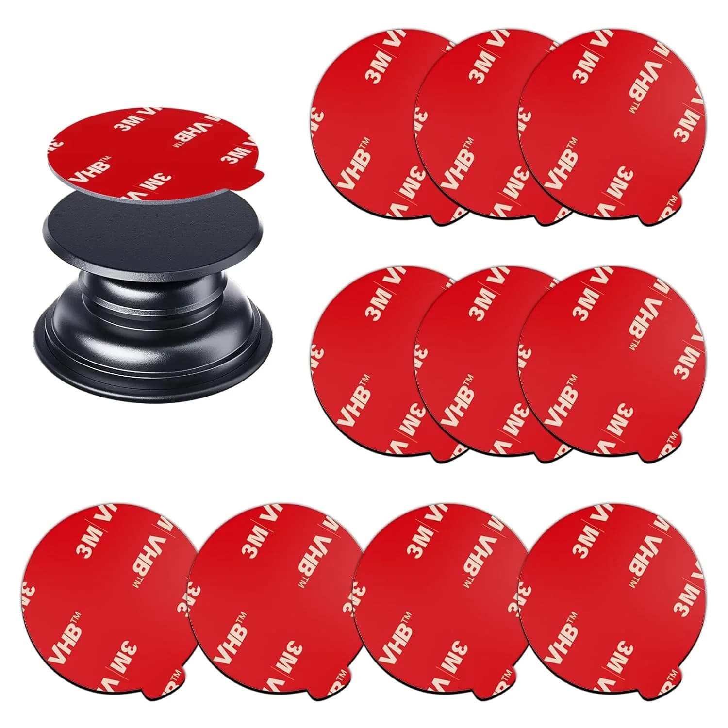 APPS2Car 10 Pack 3M VHB Double Sided Adhesive Pads 35mm (1.38 Inches) | High Bond Circle Replacement for Phone Grips - main product image