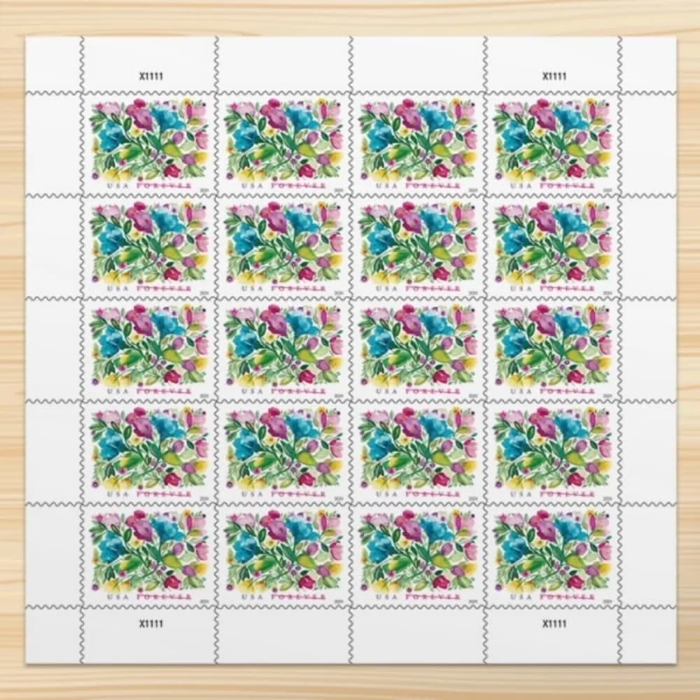 United States Postal Service Celebration Blooms Forever Postage Stamps (Sheet of 20) | Scott #5849 - main product image